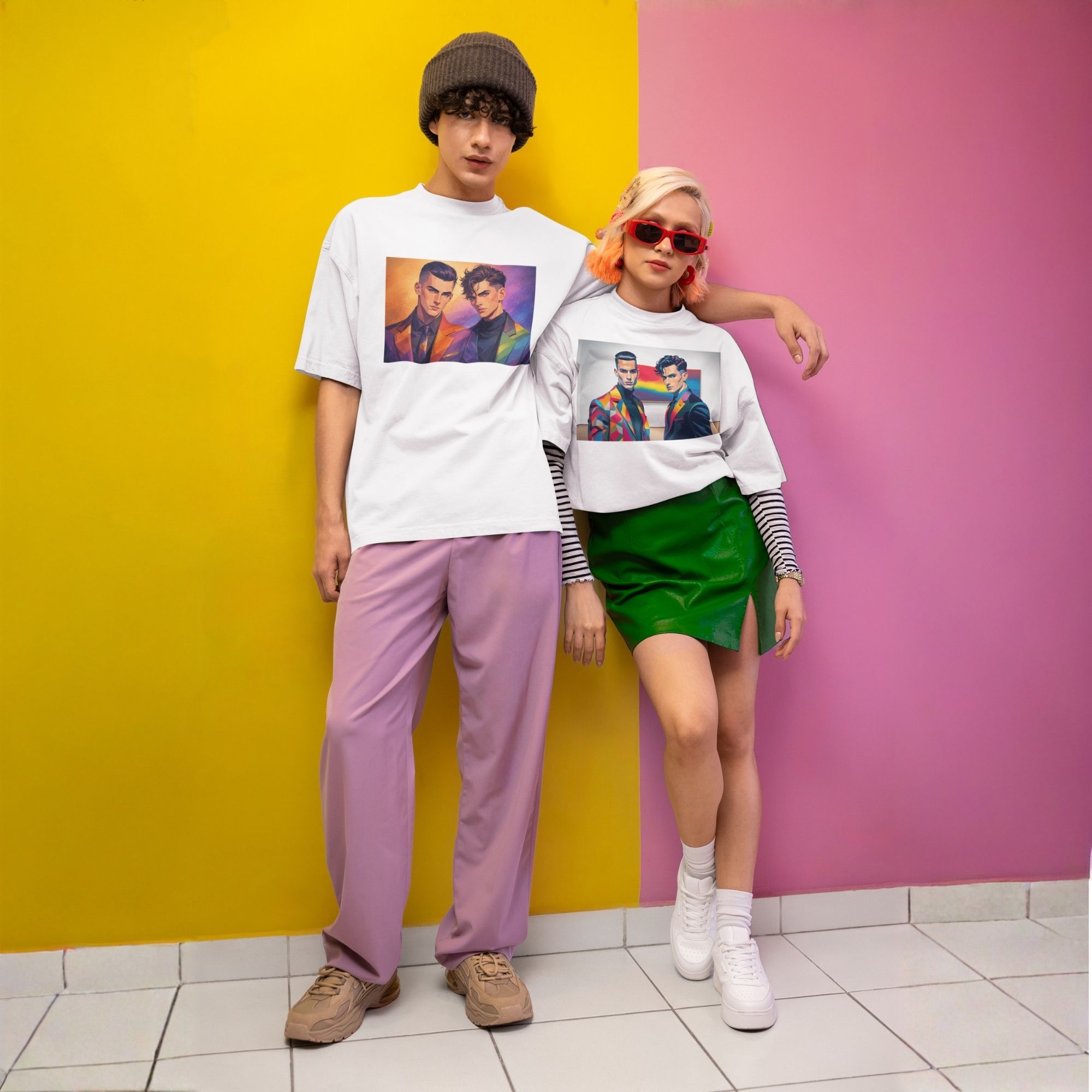 Oversized Unisex Pride Art T-Shirt - Tailored in Pride Series Print 1