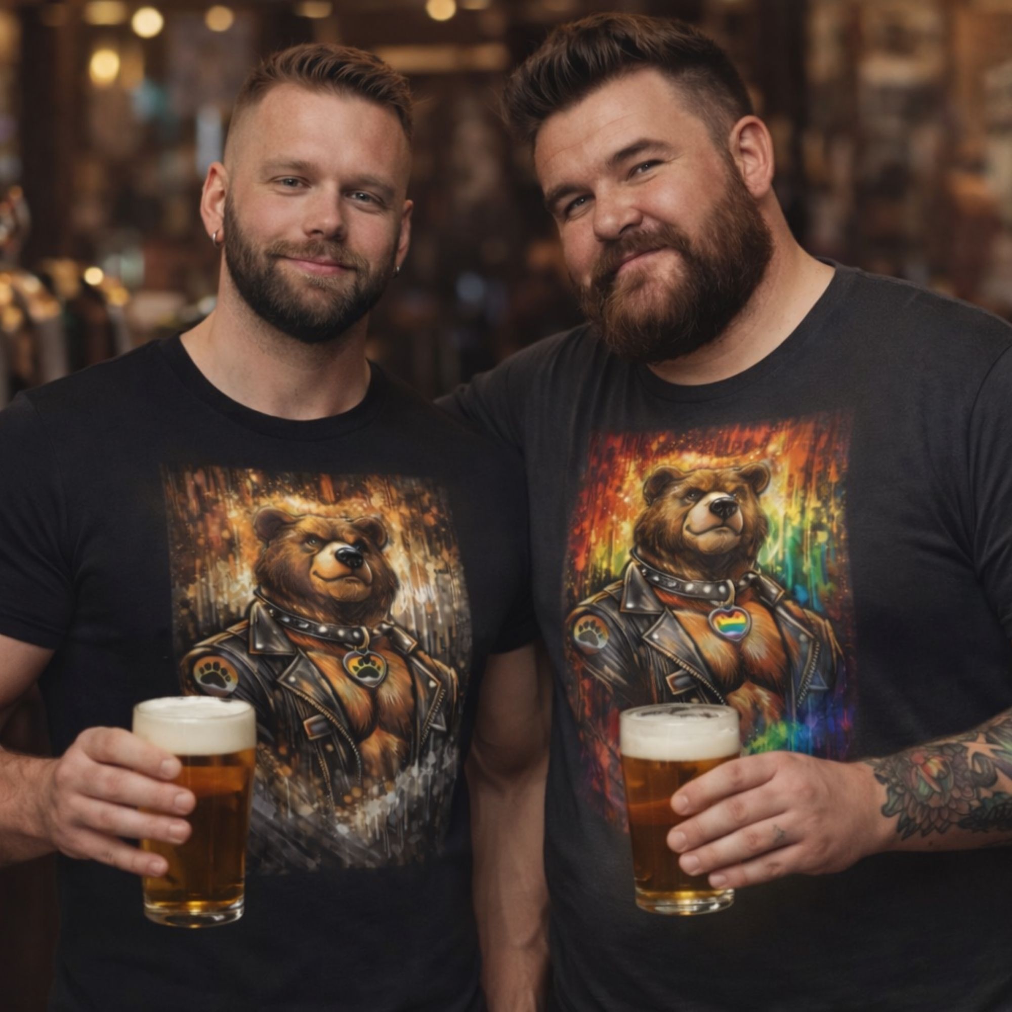 Leather Bear Pride Flag T-Shirt