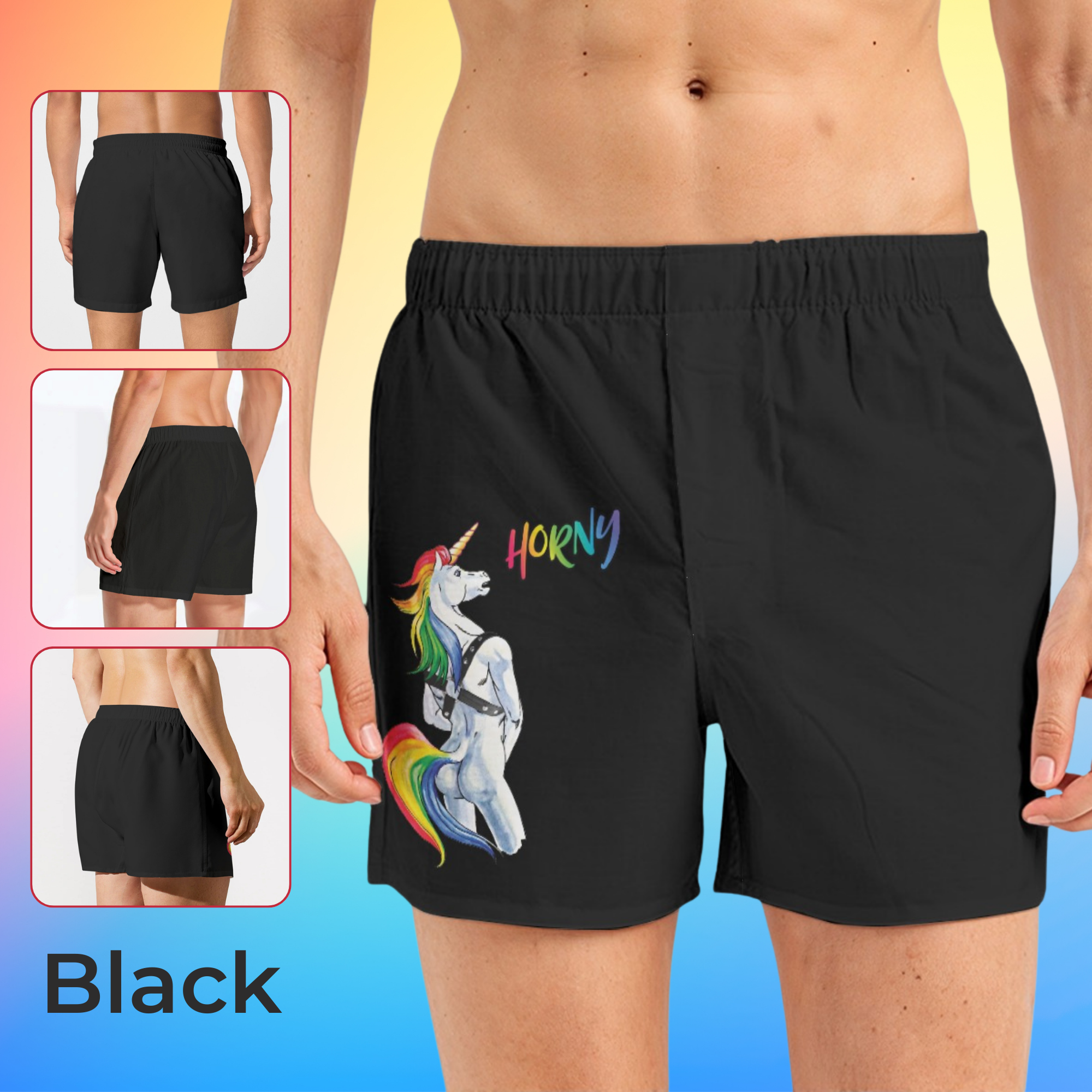 Horny Unicorn Gay Men Boxer Shorts