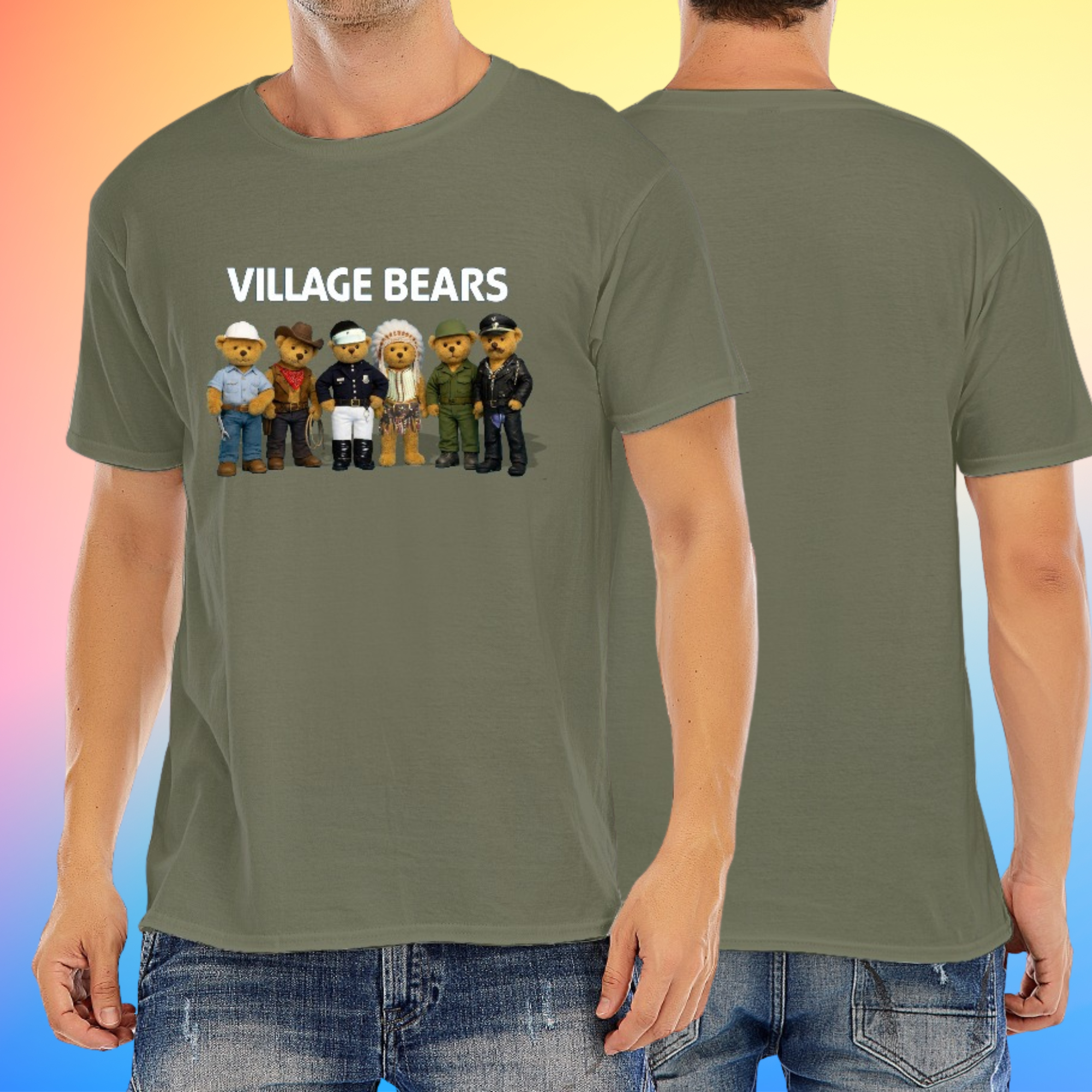 Village Bears Disco T-Shirt – Teddy Bear Village People Parody Tee,