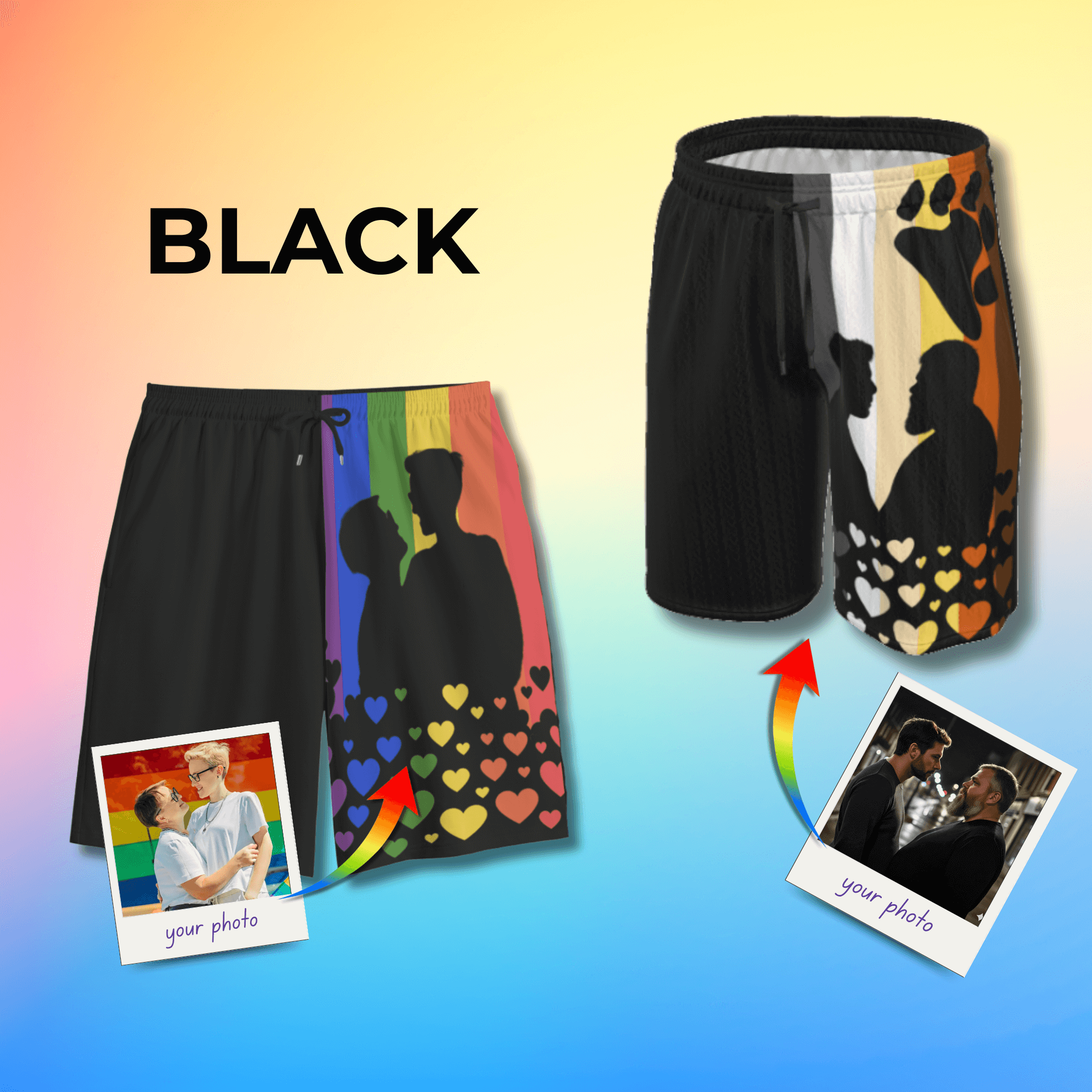 Custom Photo Pride Flag Shorts
