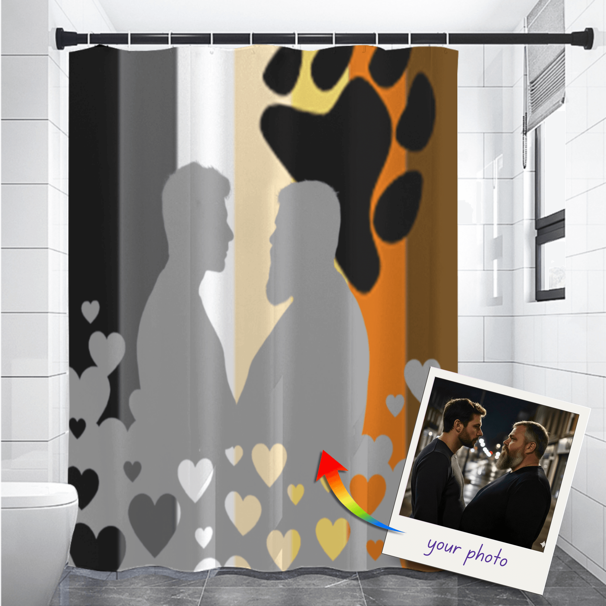 Custom Photo Pride Flag Shower Curtain