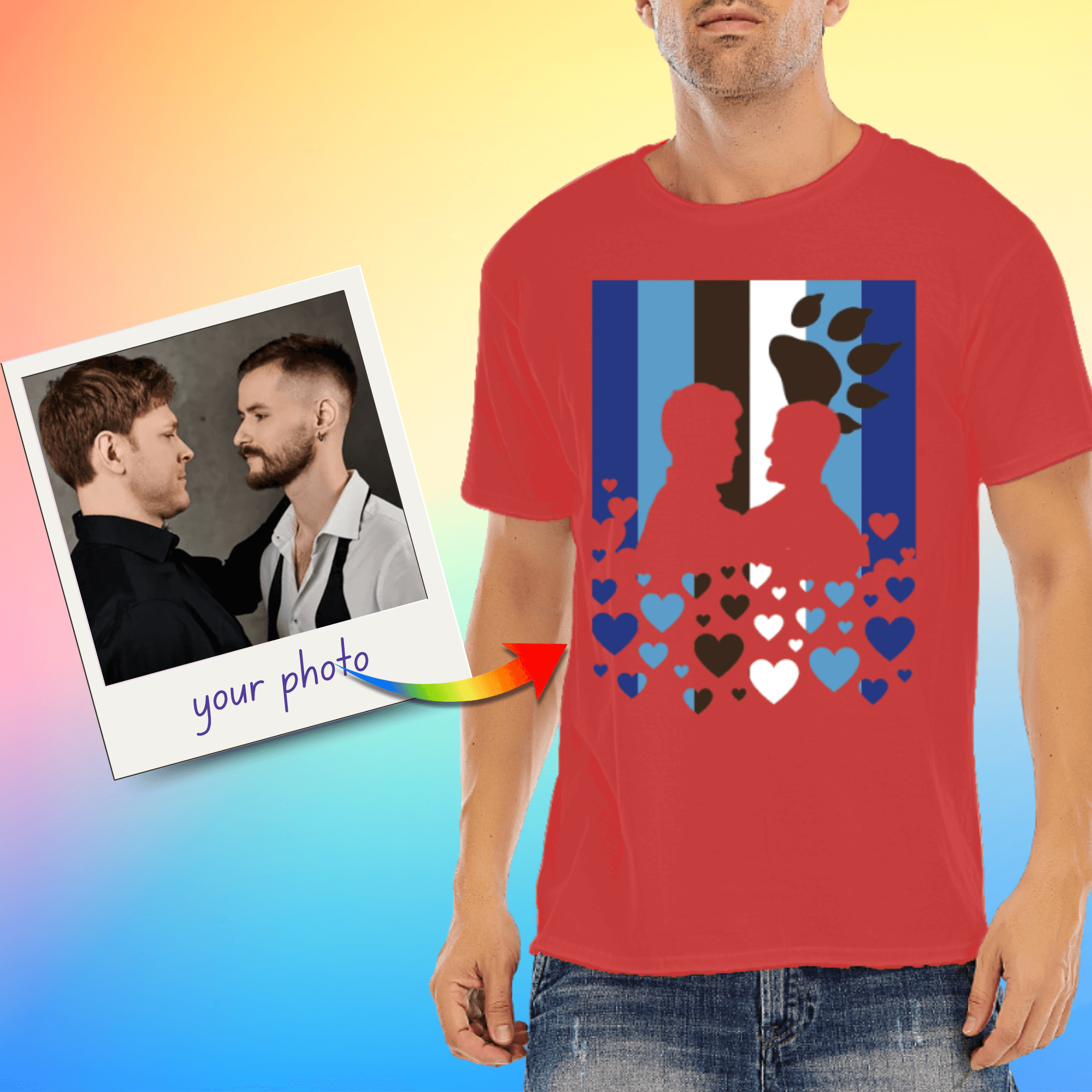 Custom Photo Pride Flag T-Shirt