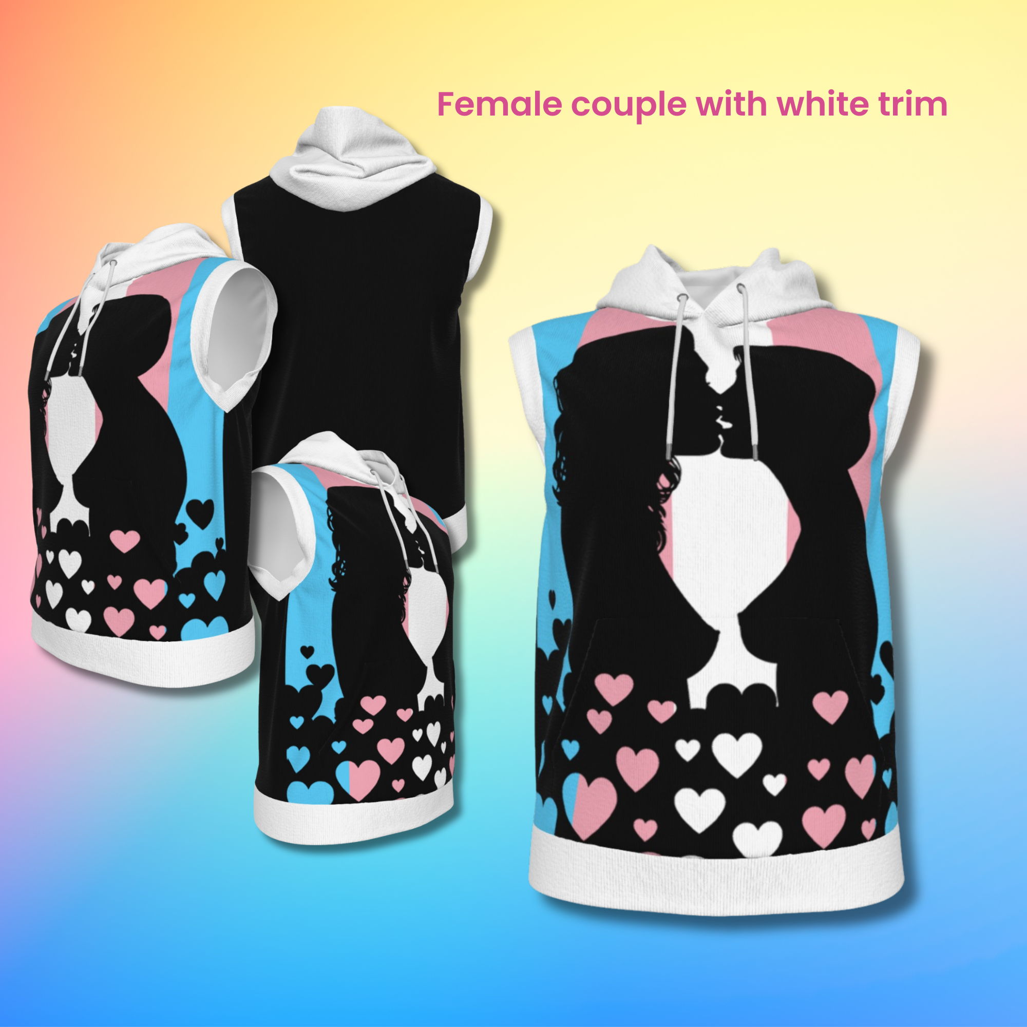 Transgender Couple Sleeveless Hoodie