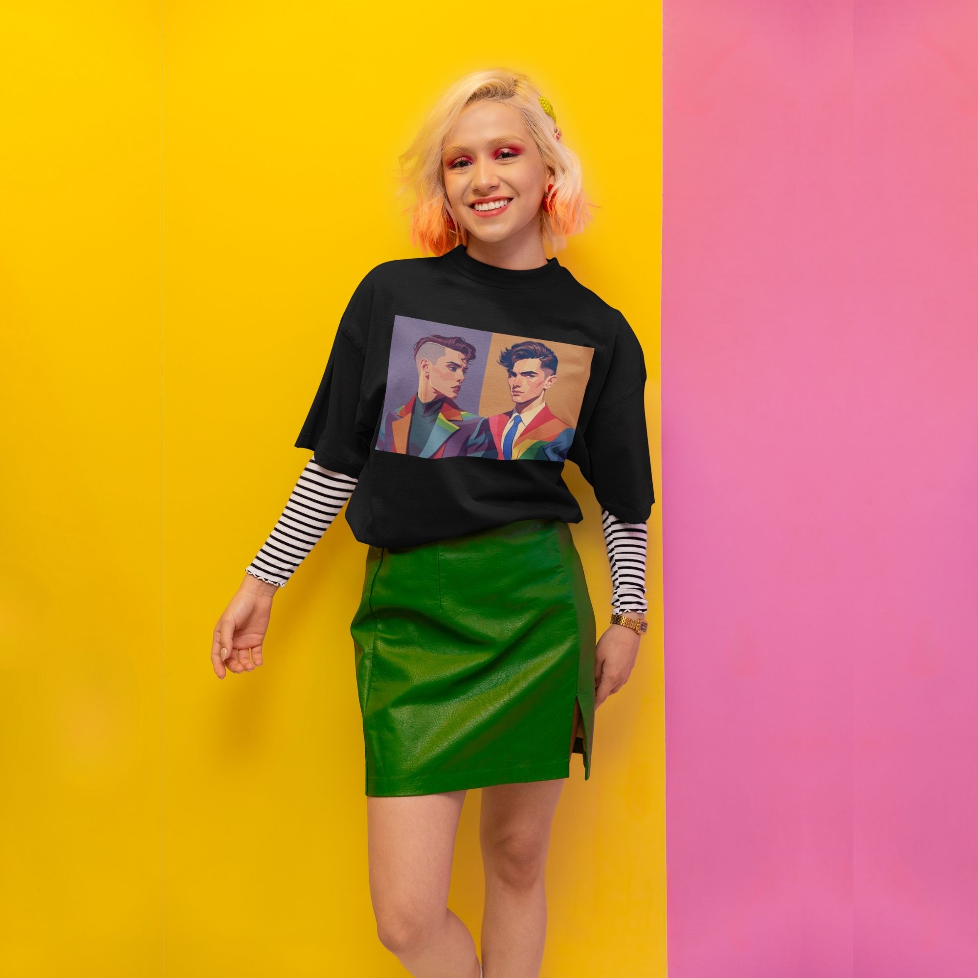 Unisex Pride Art Oversized T-Shirt - Tailored in Pride Series Print 4