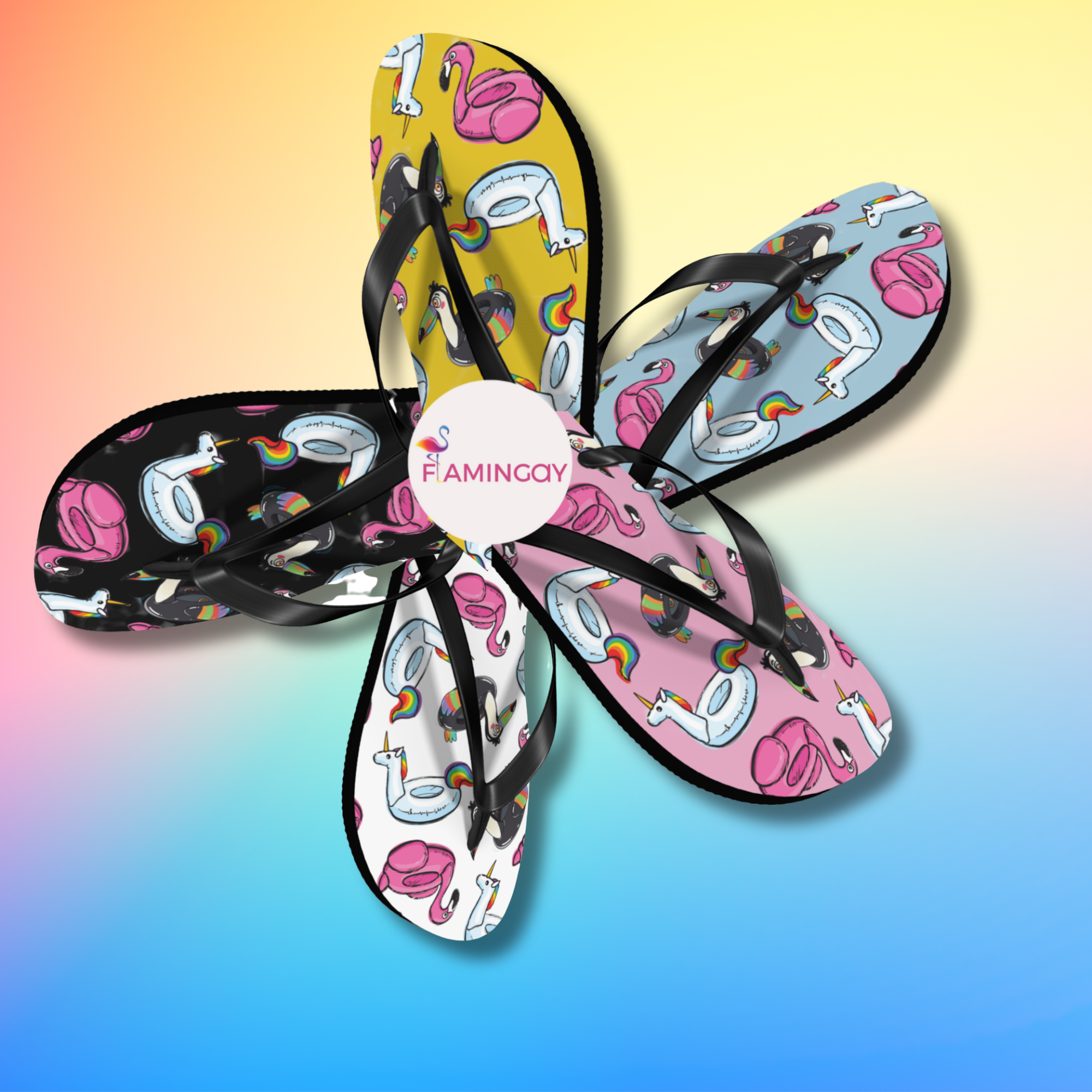 Pool floaties flip flops