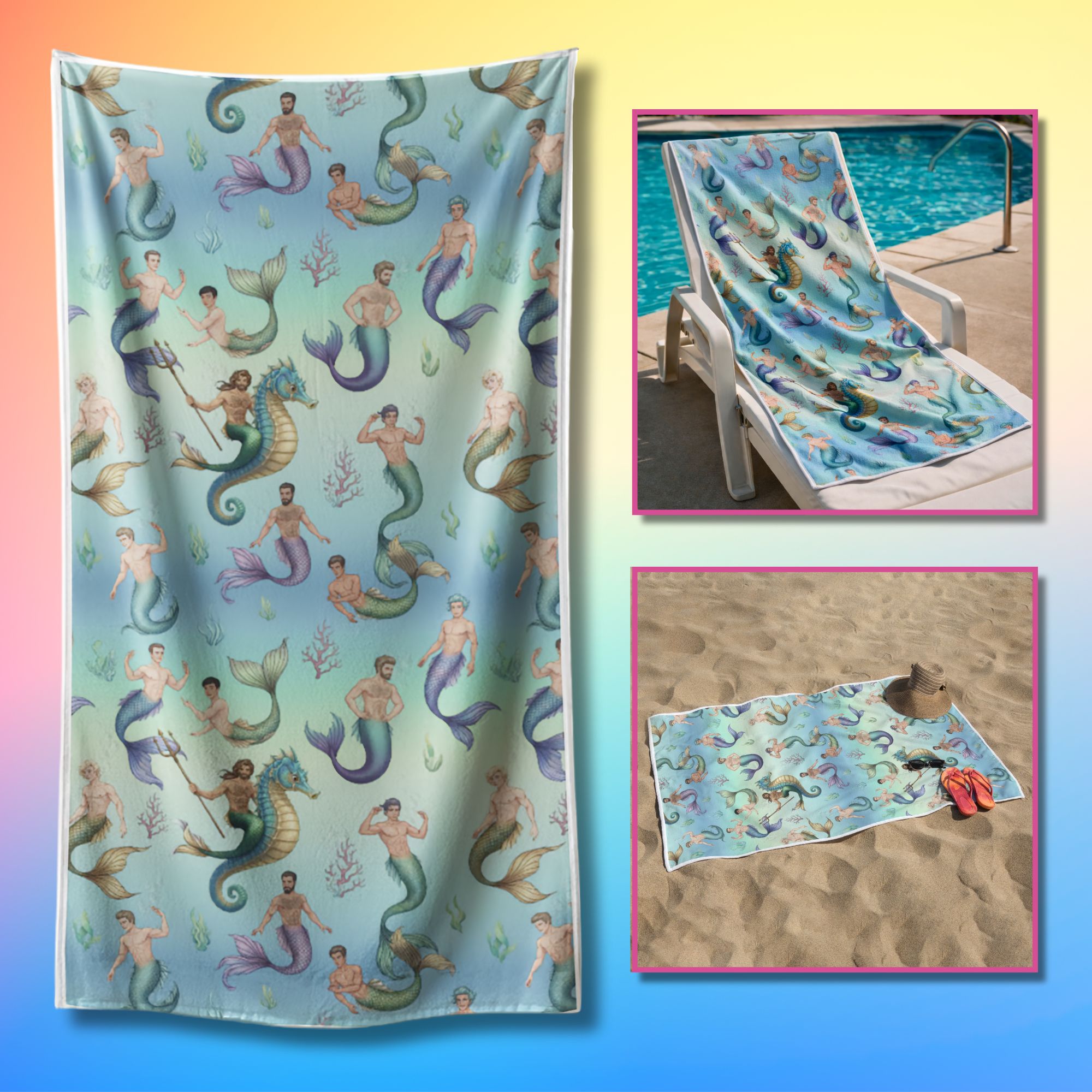 Mermen Beach Towel 