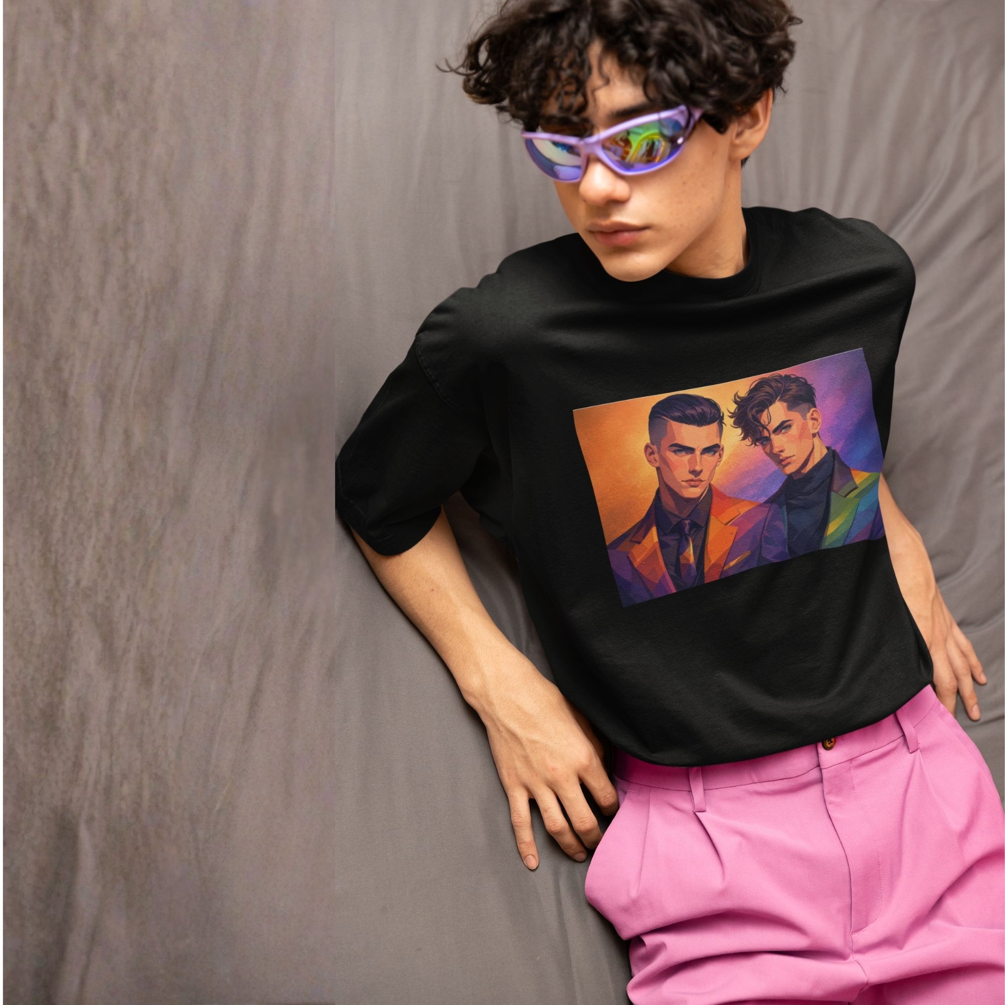 Oversized Unisex Pride Art T-Shirt - Tailored in Pride Series Print 1