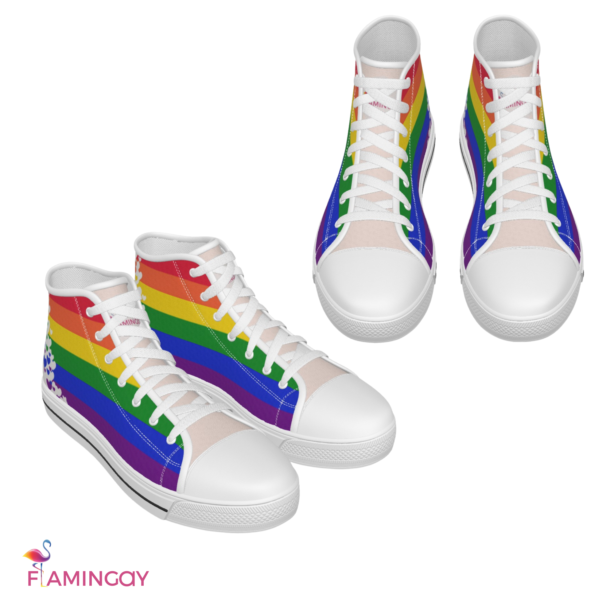 Rainbow Pride High-Top Sneakers