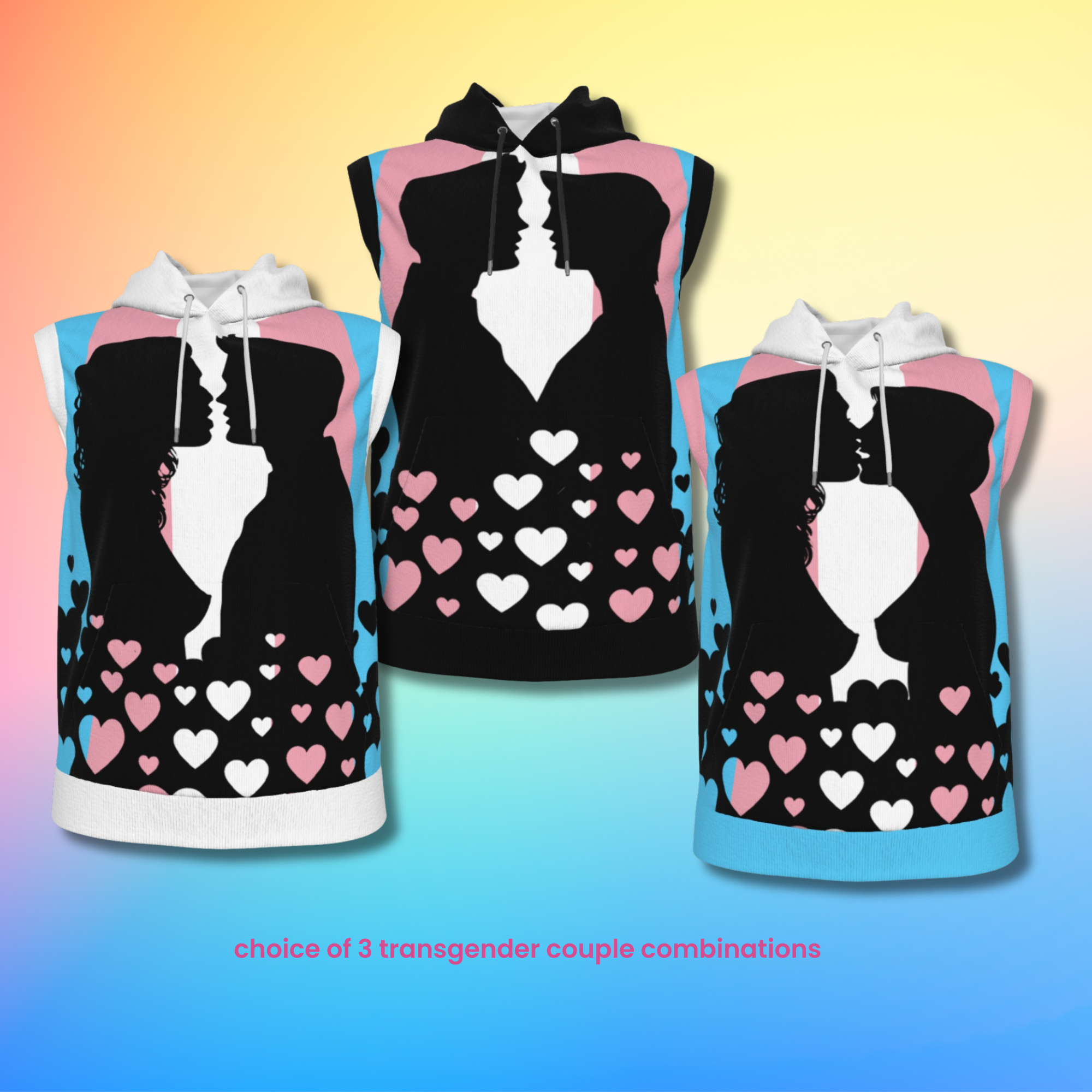 Transgender Couple Sleeveless Hoodie