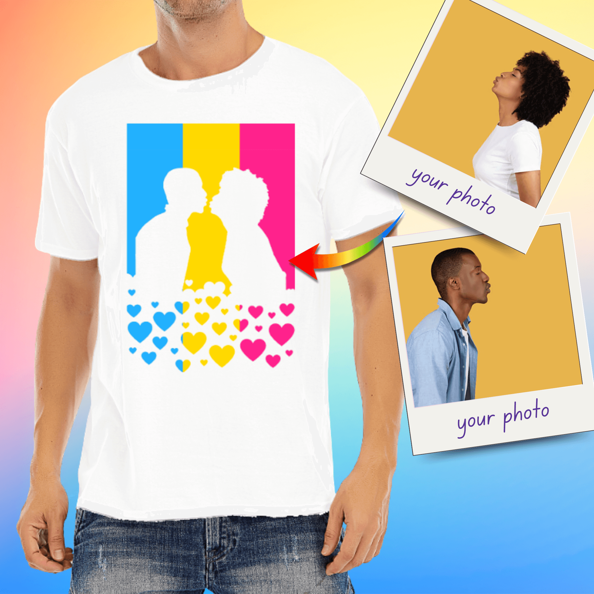 Custom Photo Pride Flag T-Shirt