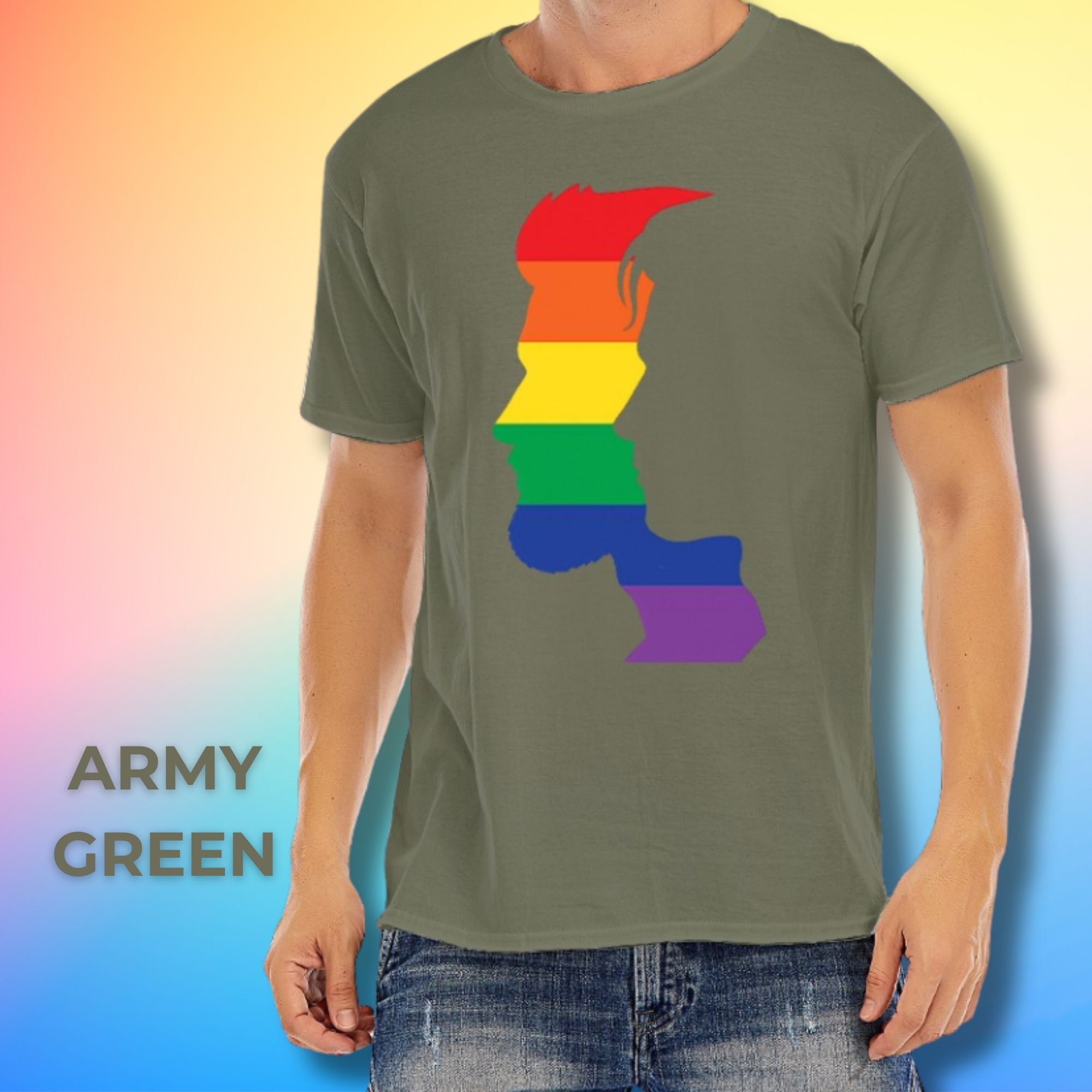 Rainbow Face Silhouette Pride T-Shirt 