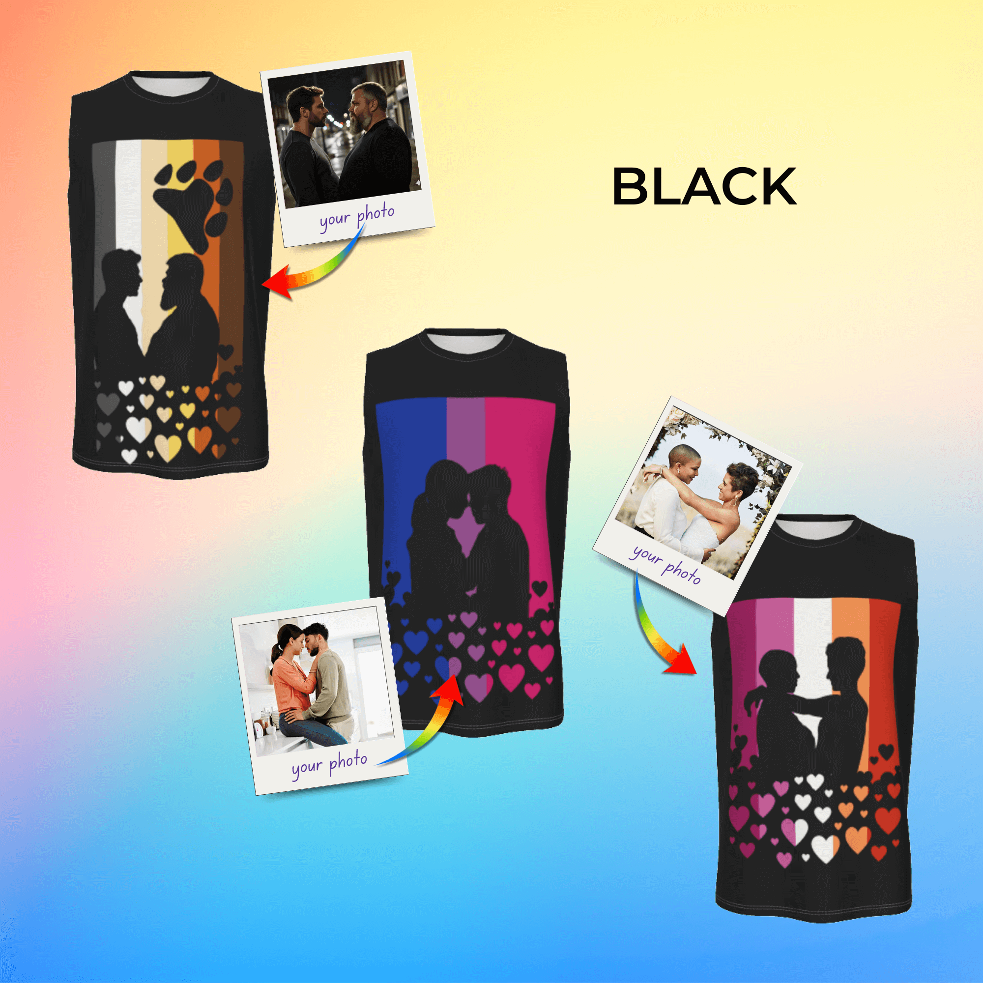 Custom Photo Pride Flag Sleeveless Top