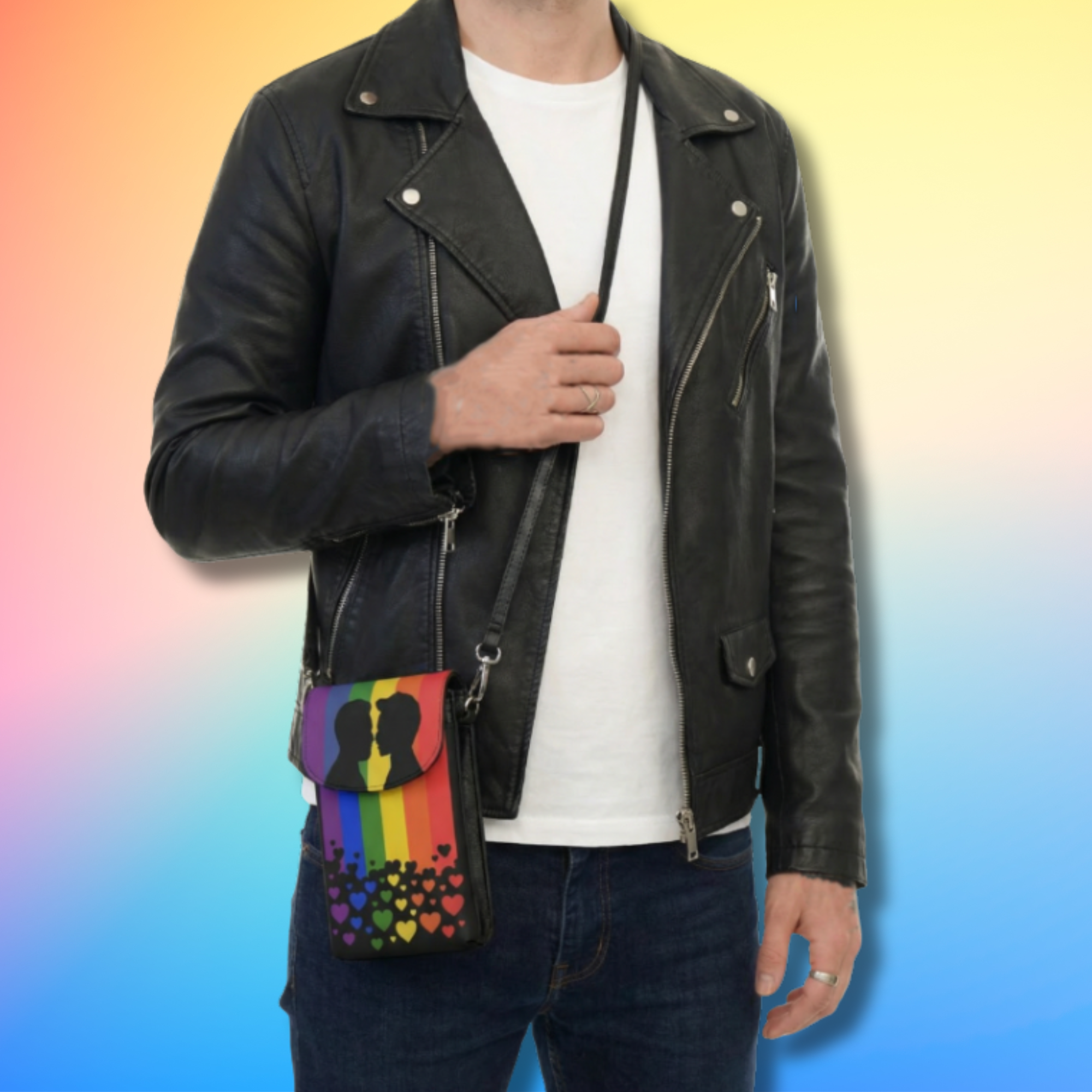 Gay Kiss crossbody phone wallet bag