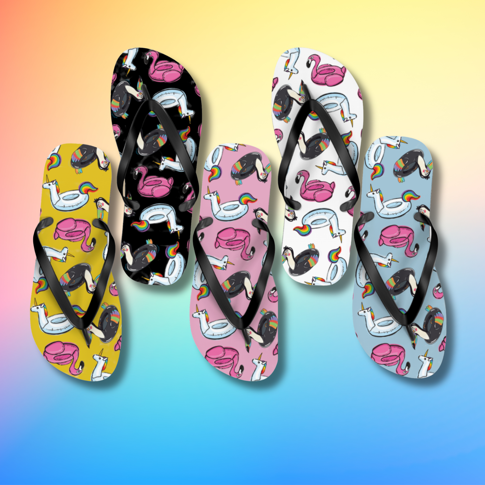 Pool floaties flip flops