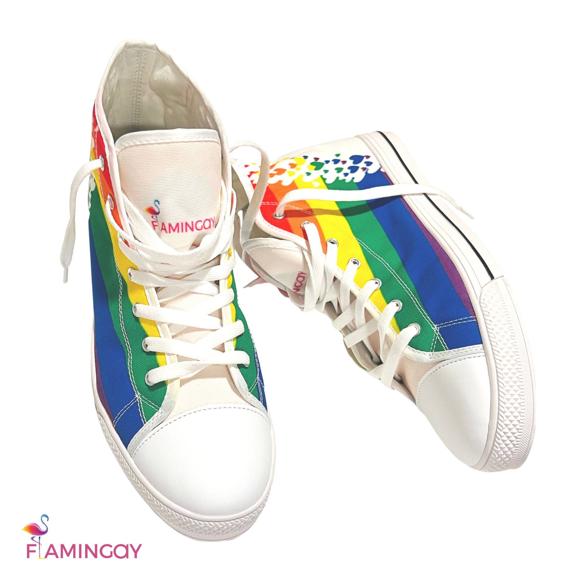 Rainbow Pride High-Top Sneakers