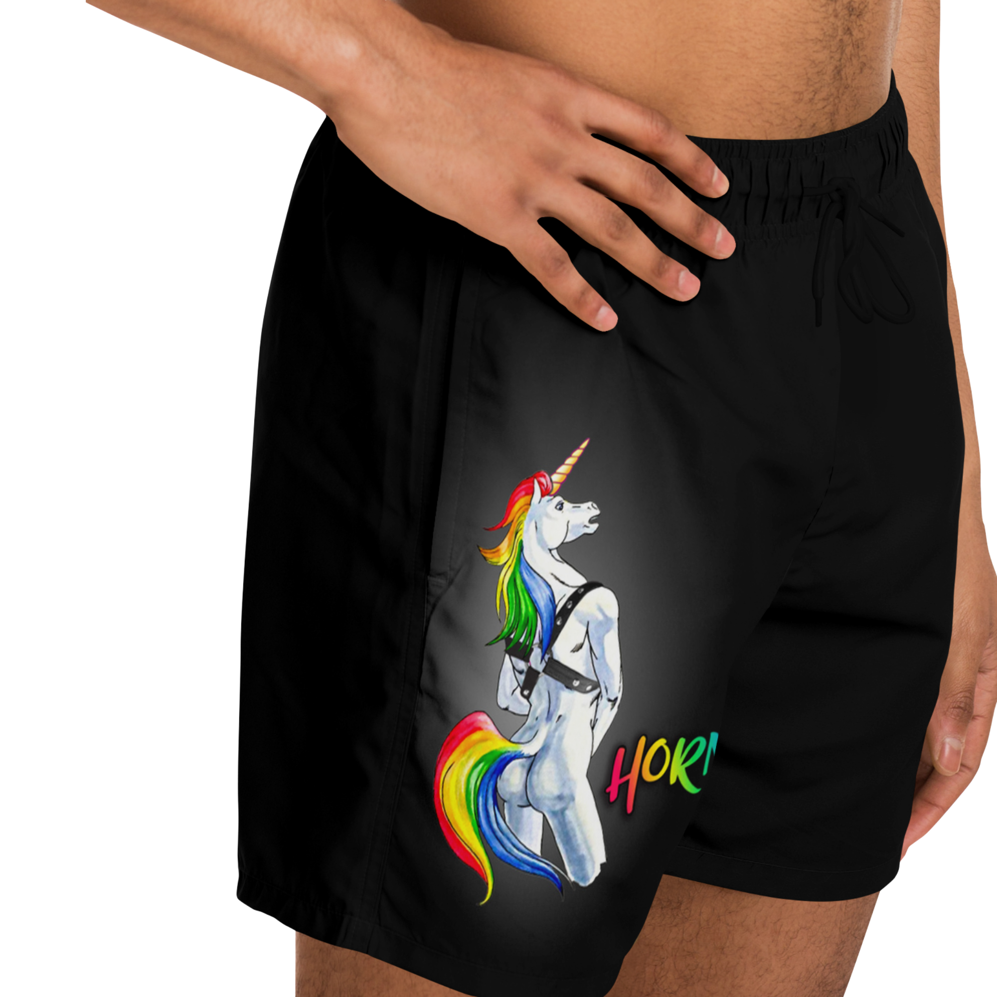 Horny Unicorn Gay Swim Shorts