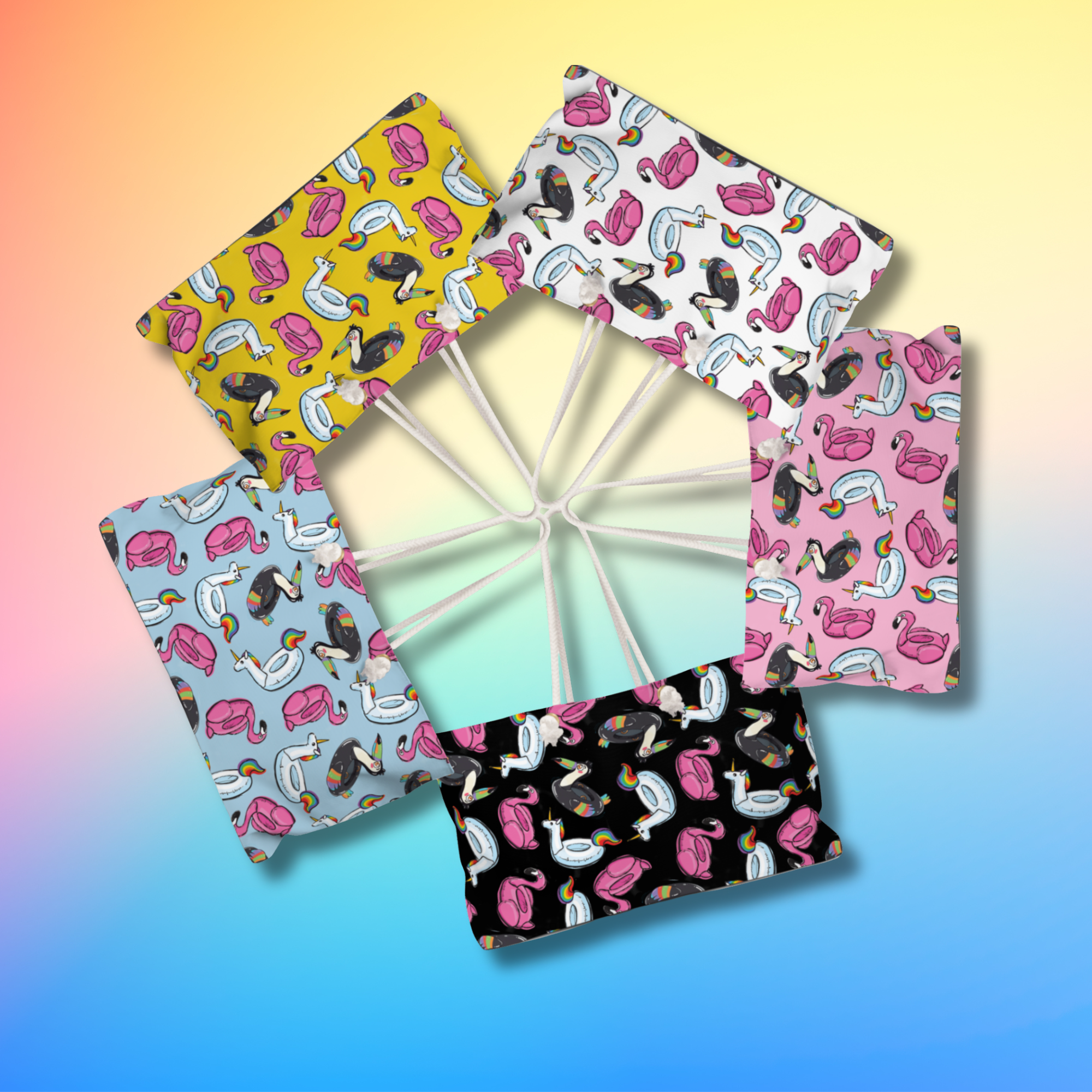 Pool floaties print oversize tote beach bag