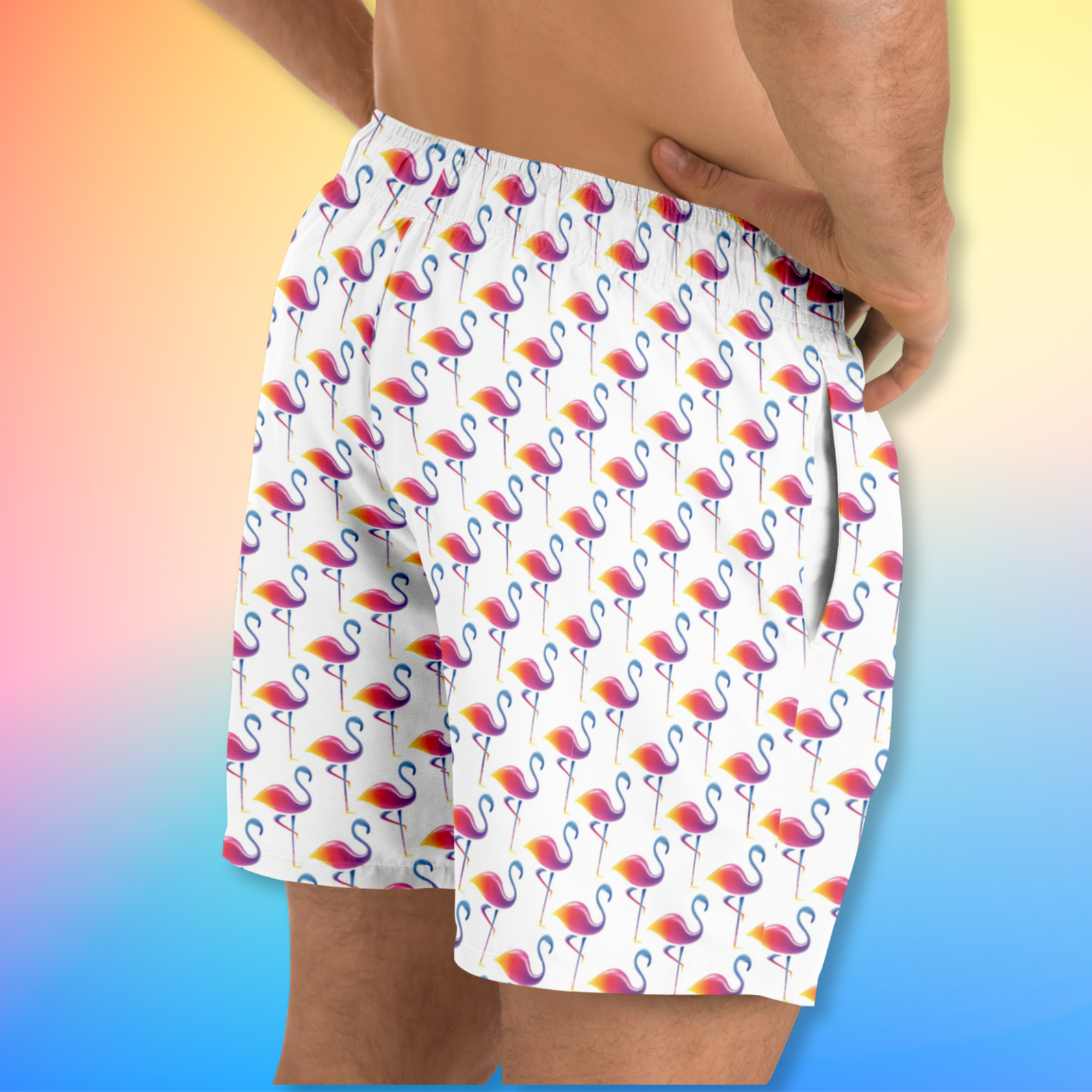 Flamingo Print Swim Shorts