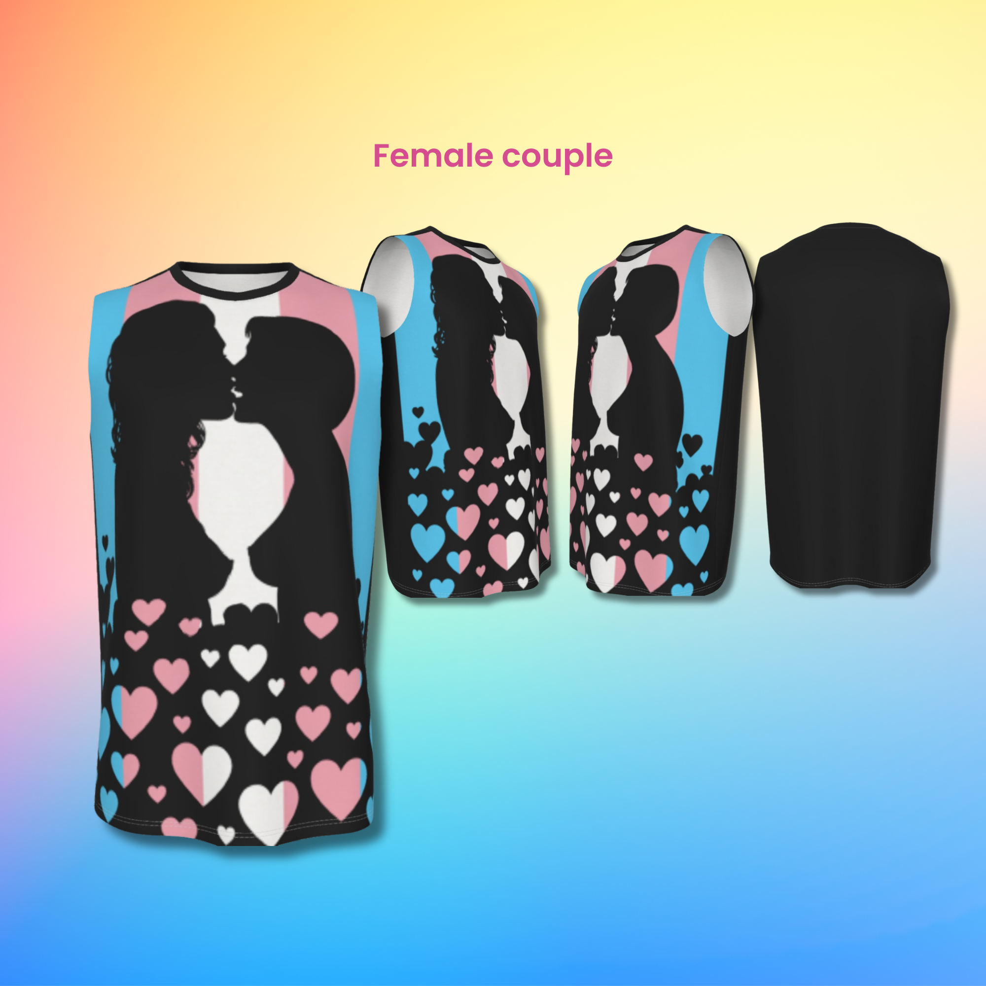 Transgender Pride Flag Couple Tank Top