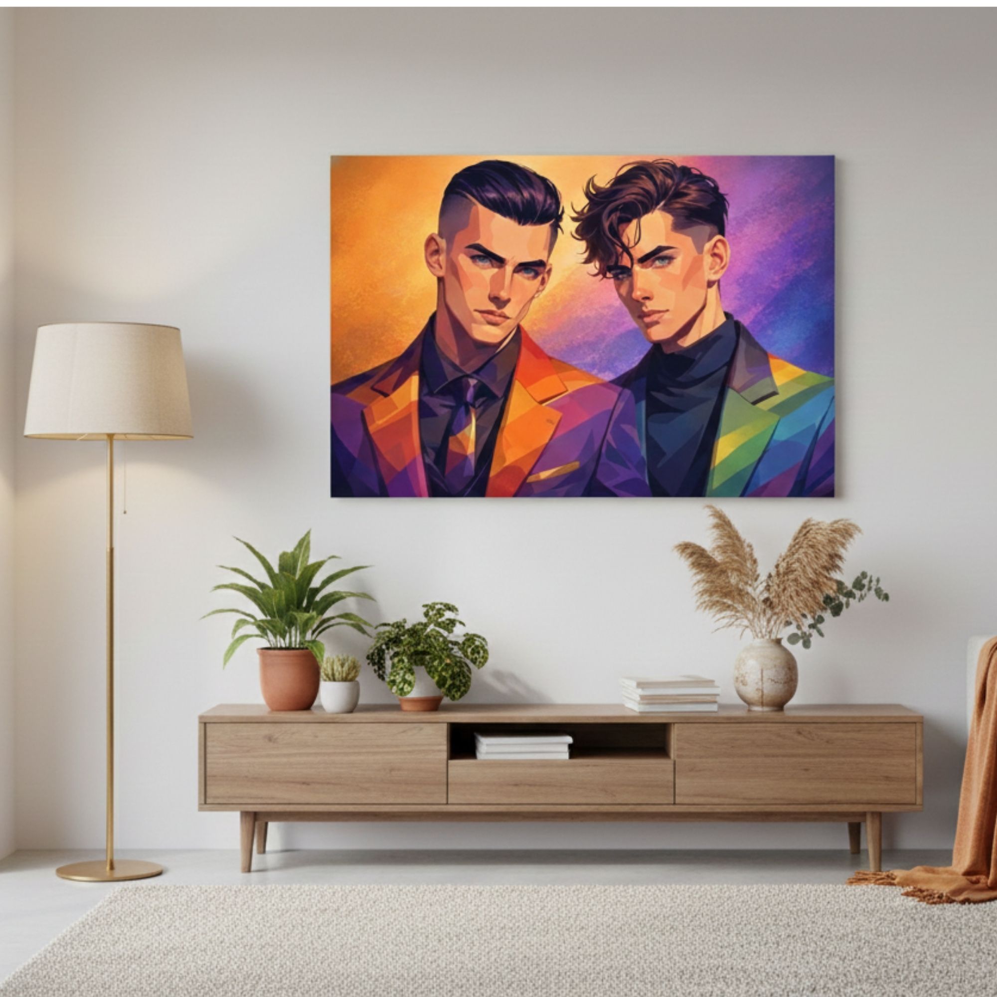 Queer Art Canvas Print - Tailored in Pride Series Design 1