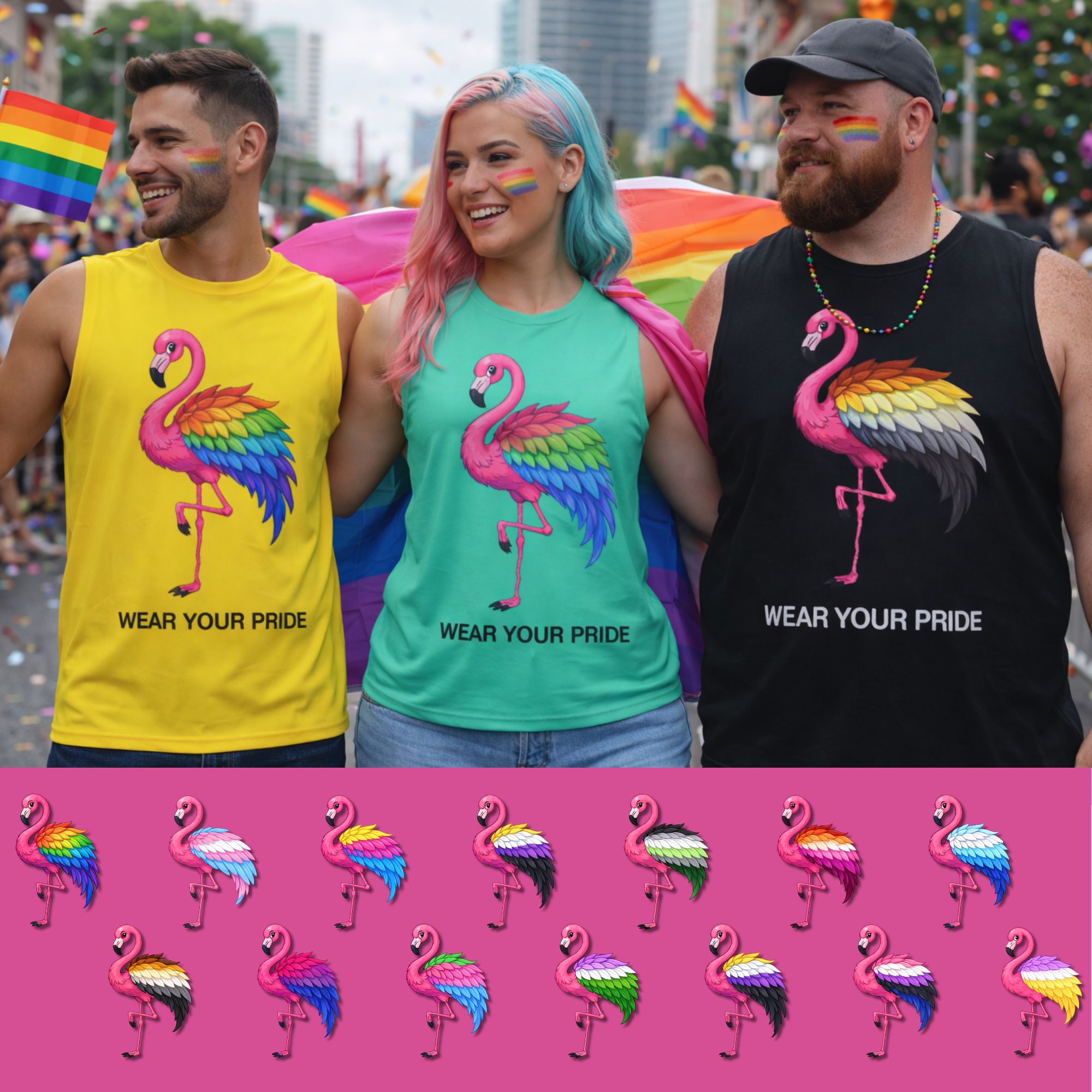 Wear Your Pride Flamingo Tank – LGBTQIA+ Pride Edition