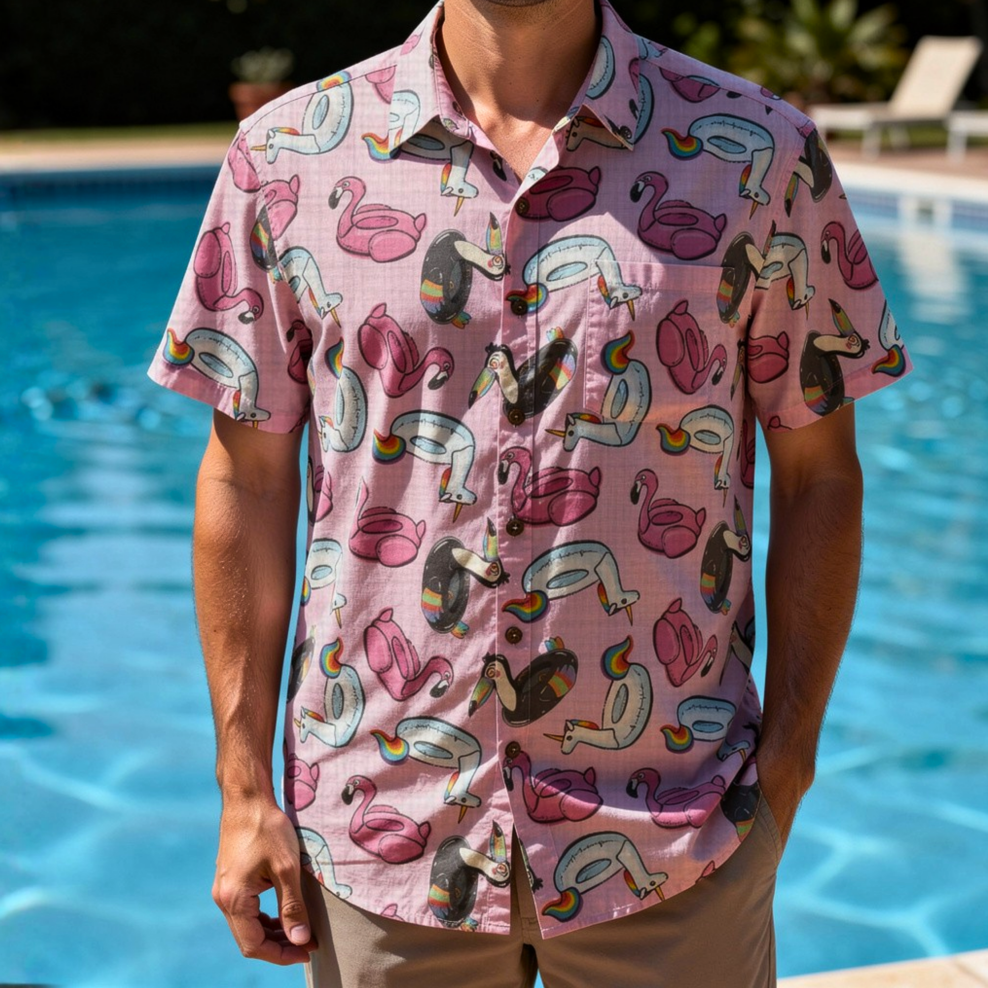 Pool Float Party Short Sleeve Shirt