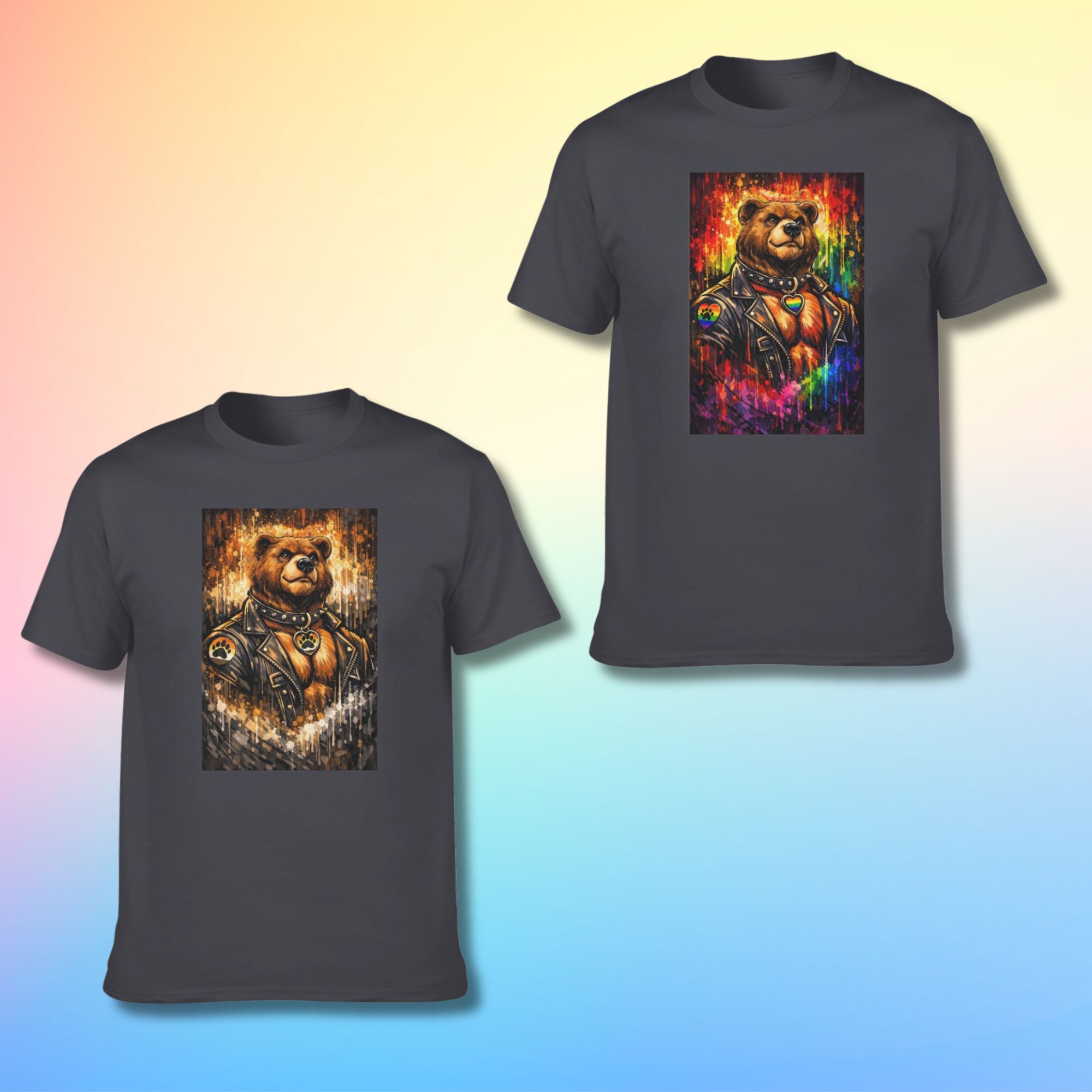 Leather Bear Pride Flag T-Shirt
