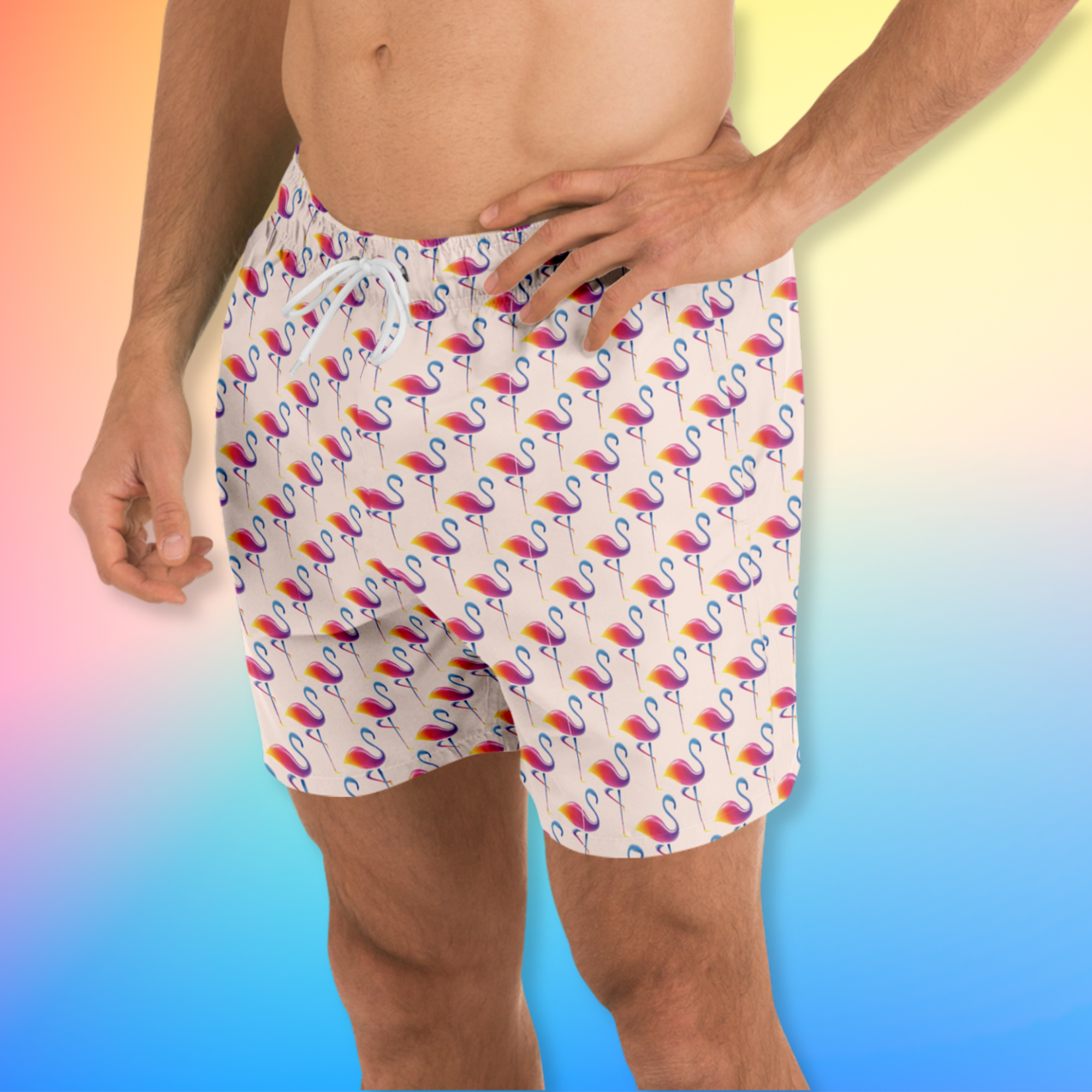 Flamingo Print Swim Shorts