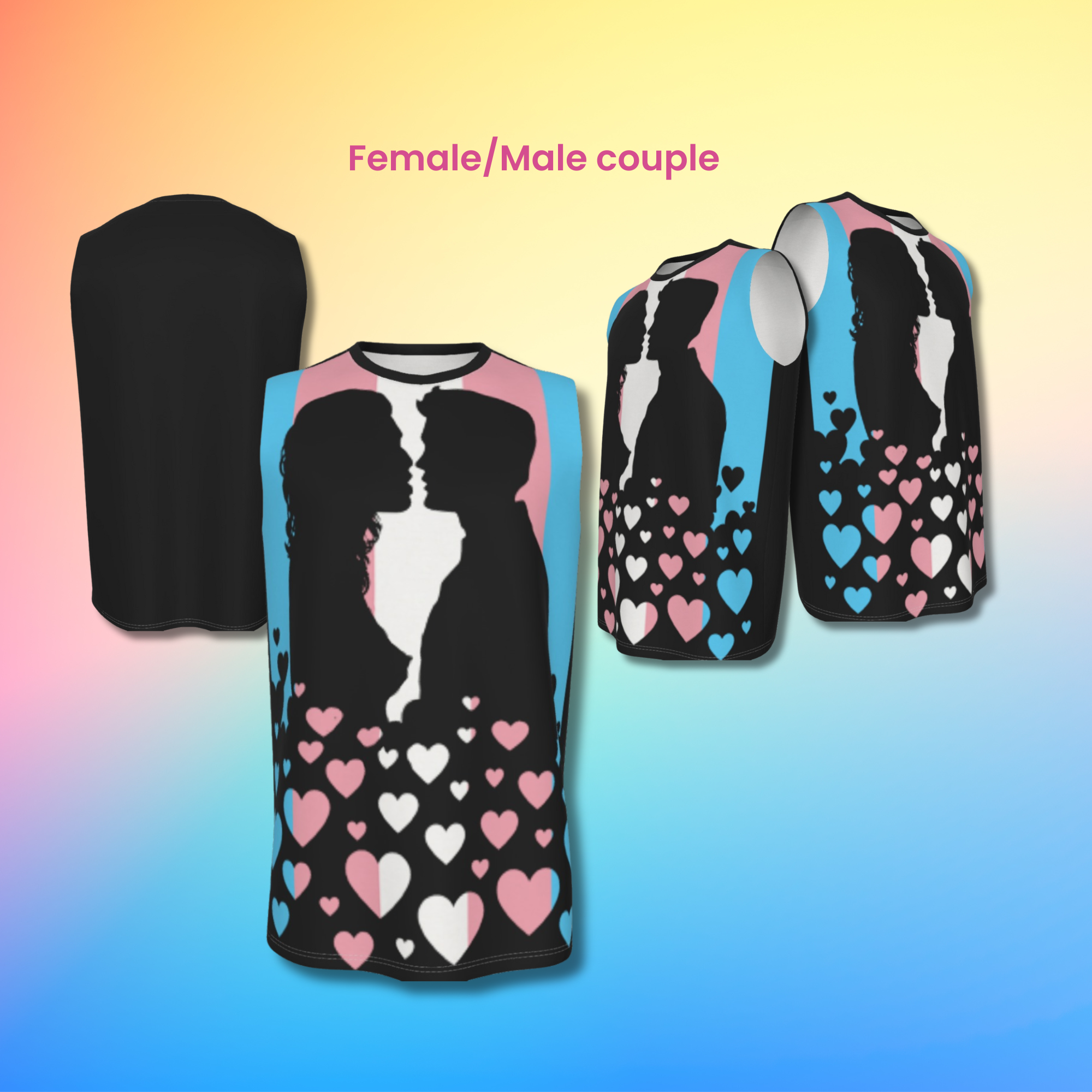 Transgender Pride Flag Couple Tank Top