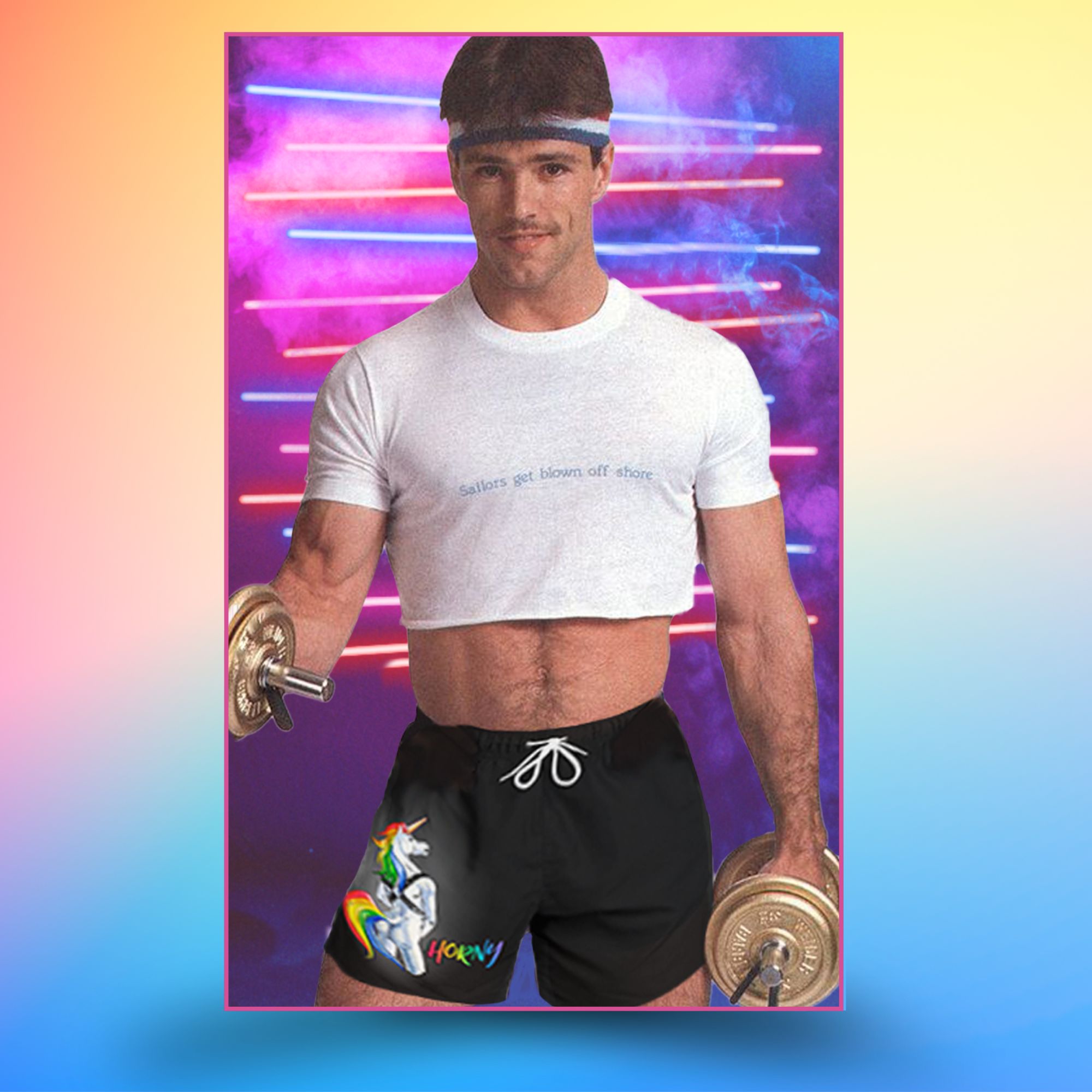 Horny Unicorn Gay Swim Shorts