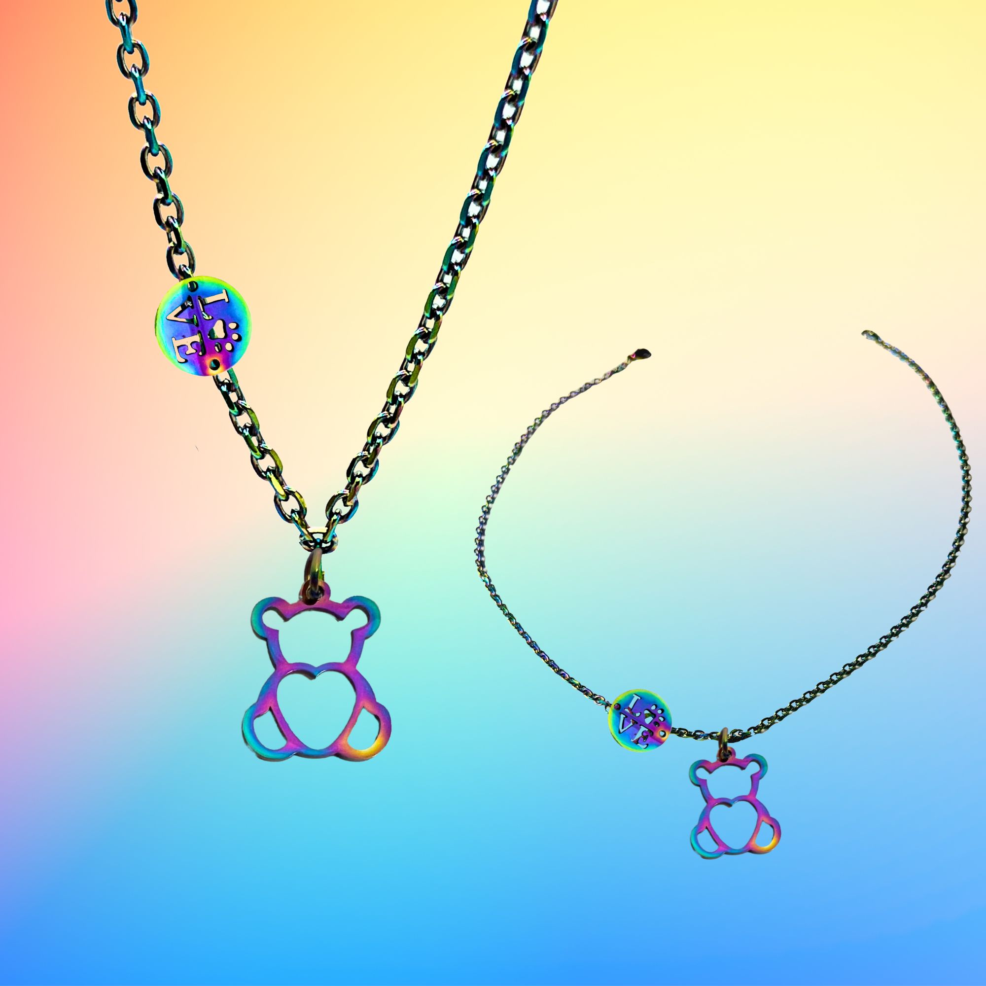 Rainbow Pride Pendant Necklace