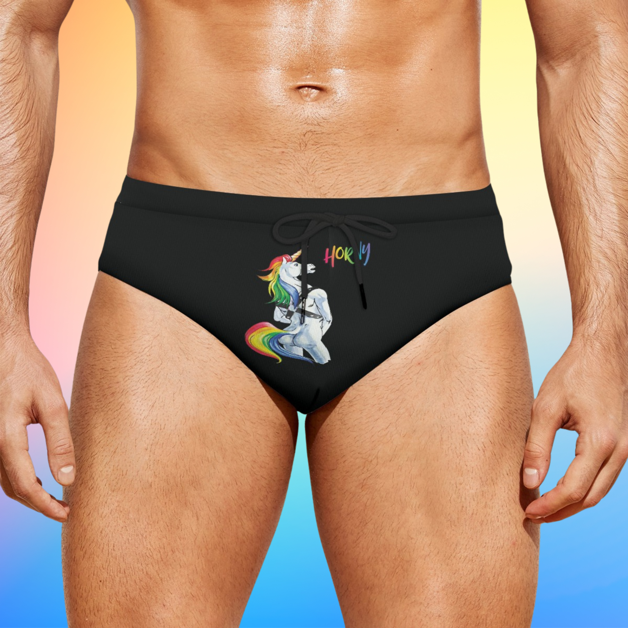 Horny Unicorn Swim Briefs – Funny Gay Swimwear