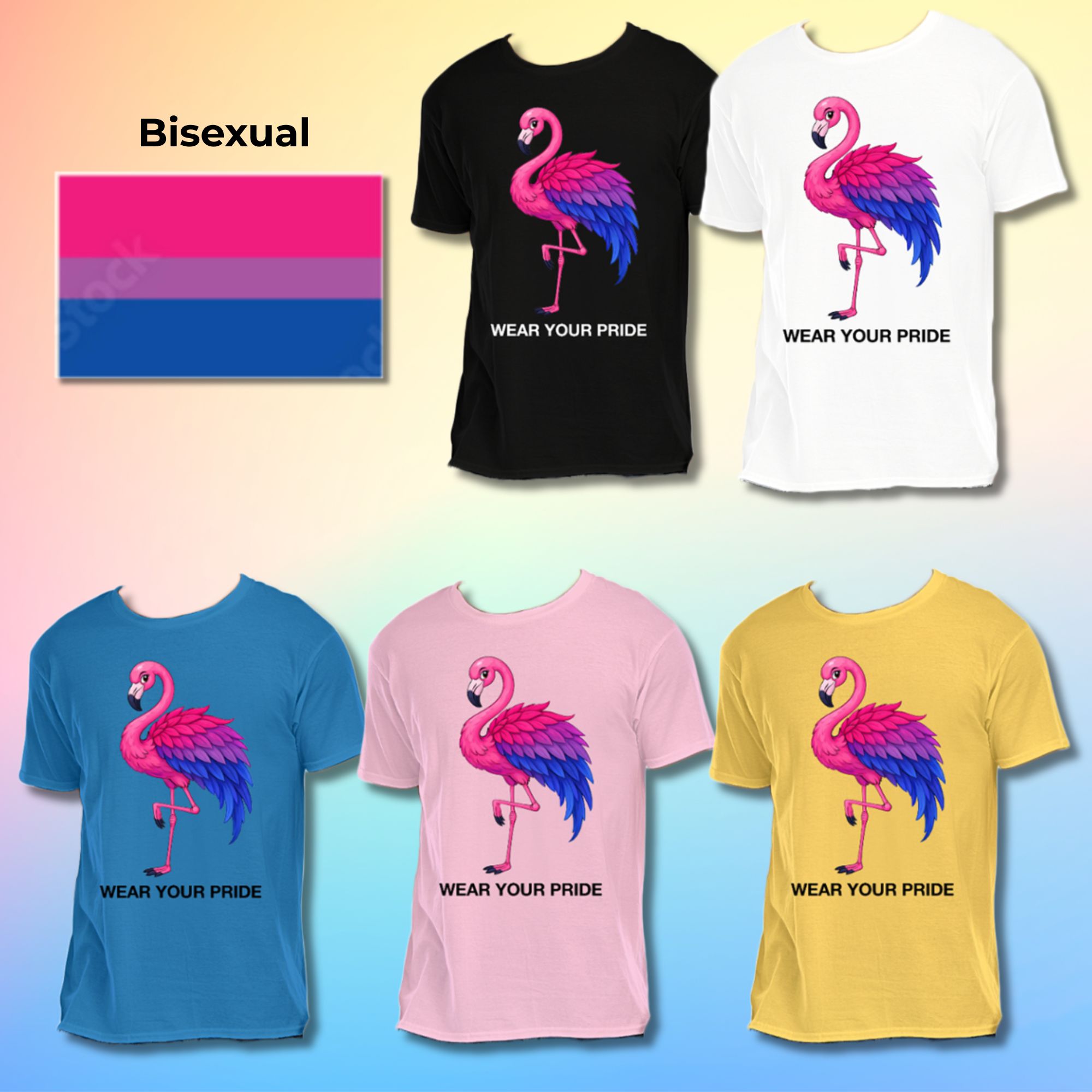 Wear Your Pride Flamingo T-Shirt – LGBTQIA+ Pride Edition