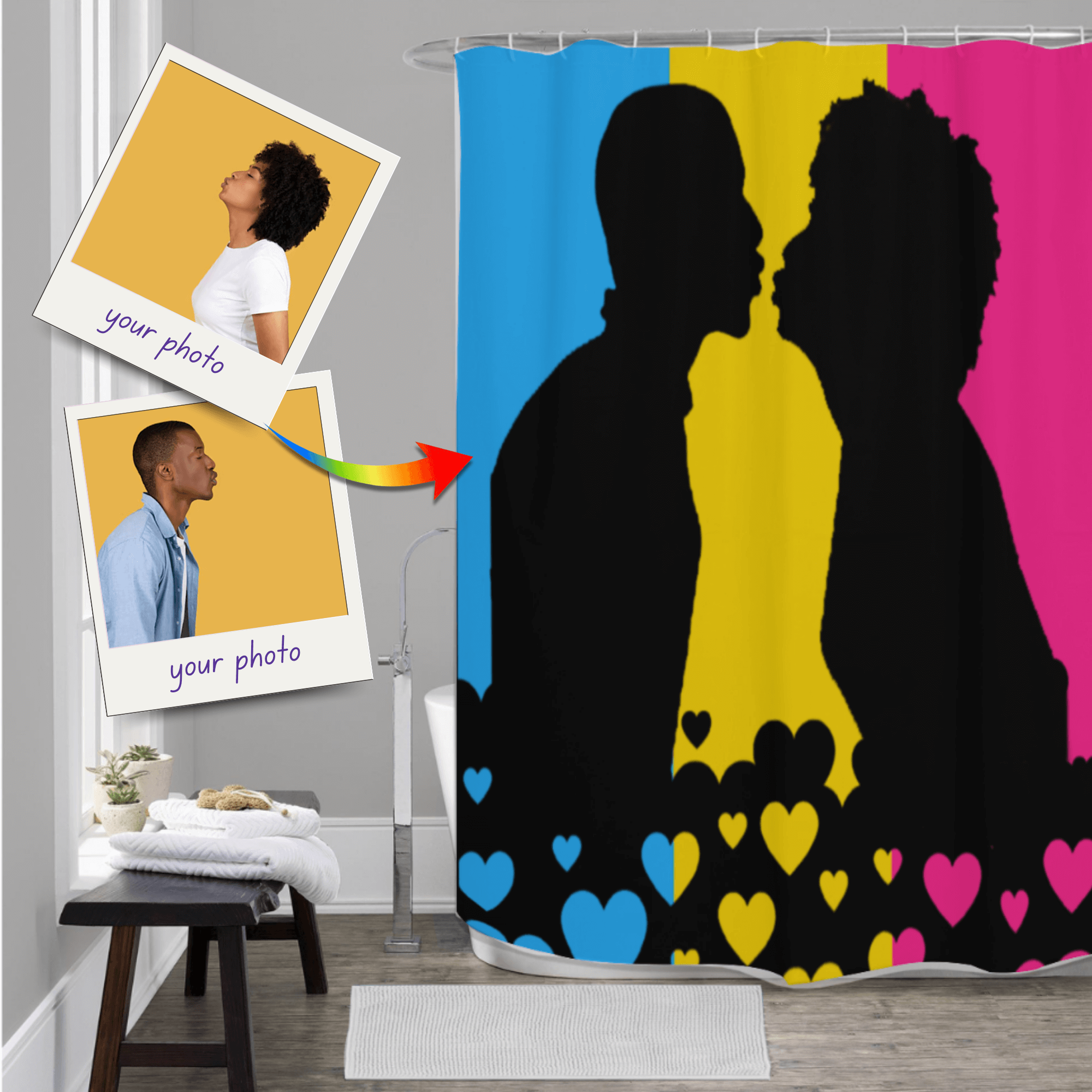 Custom Photo Pride Flag Shower Curtain