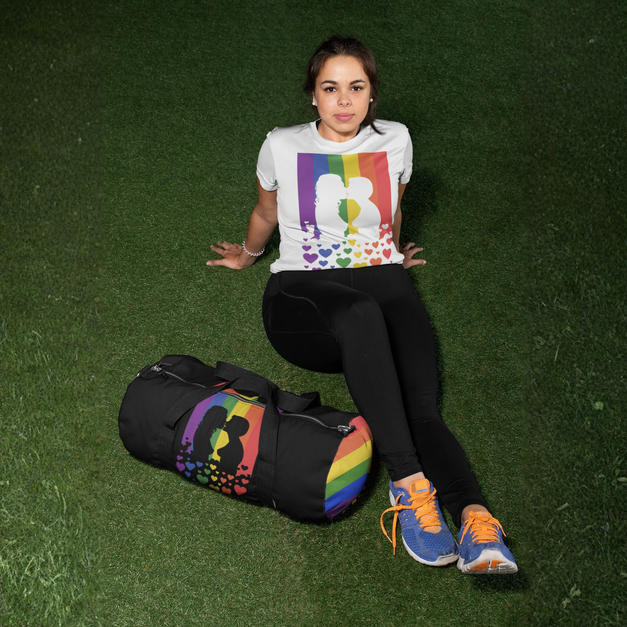 Lesbian Kiss Gym Duffle Bag