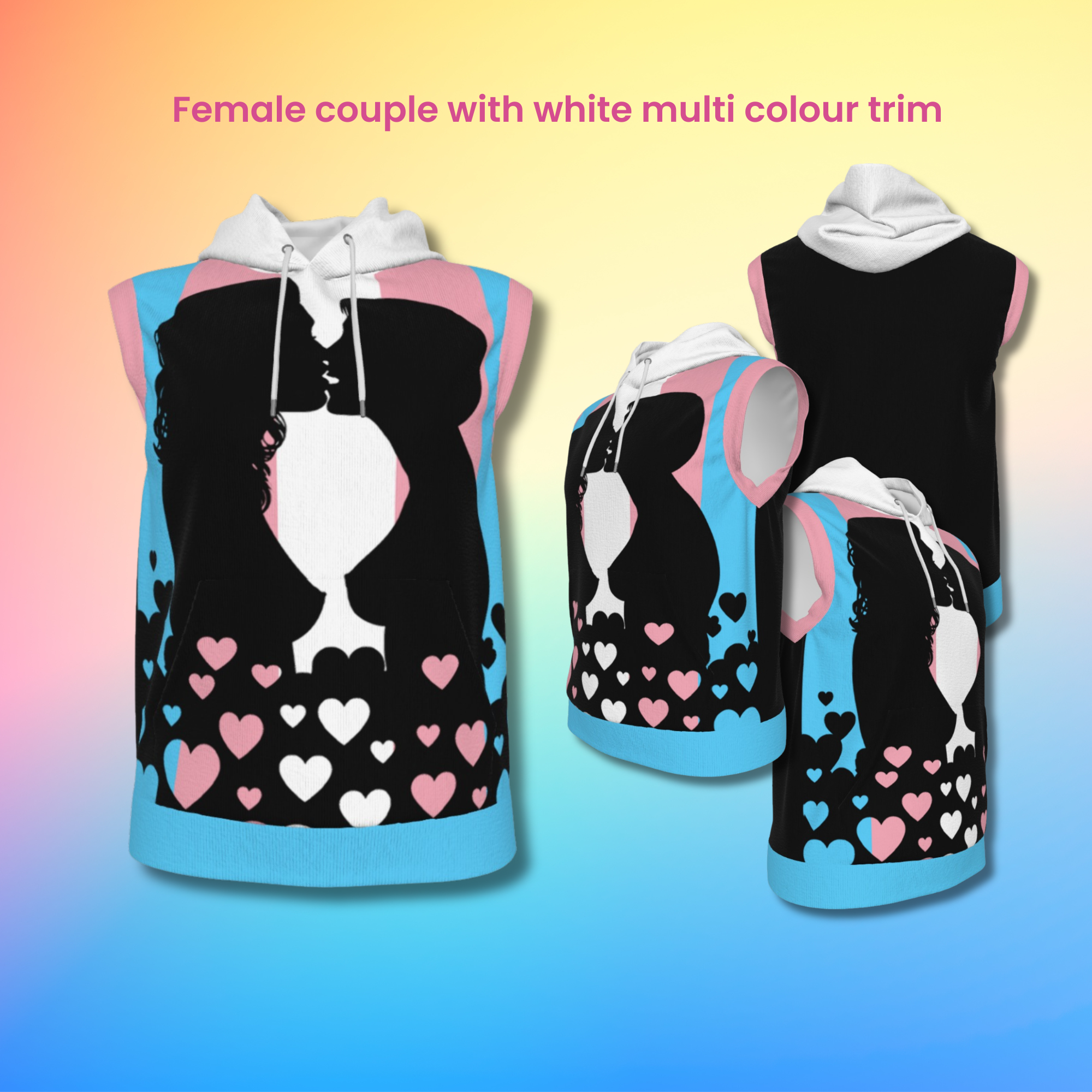 Transgender Couple Sleeveless Hoodie