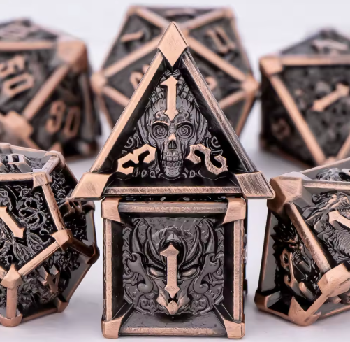 Set de dés JDR Métal Liche & Dragon Ténébreux