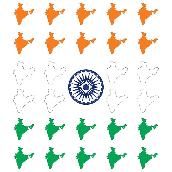 India Flag Map Art Poster