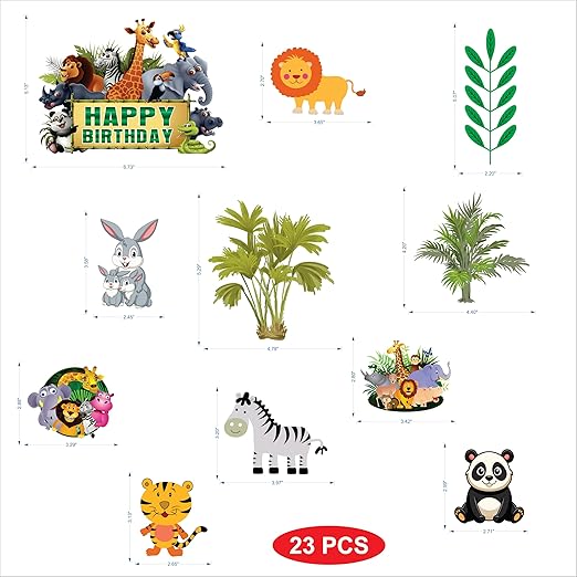 Jungle Animal Birthday Decoration Set