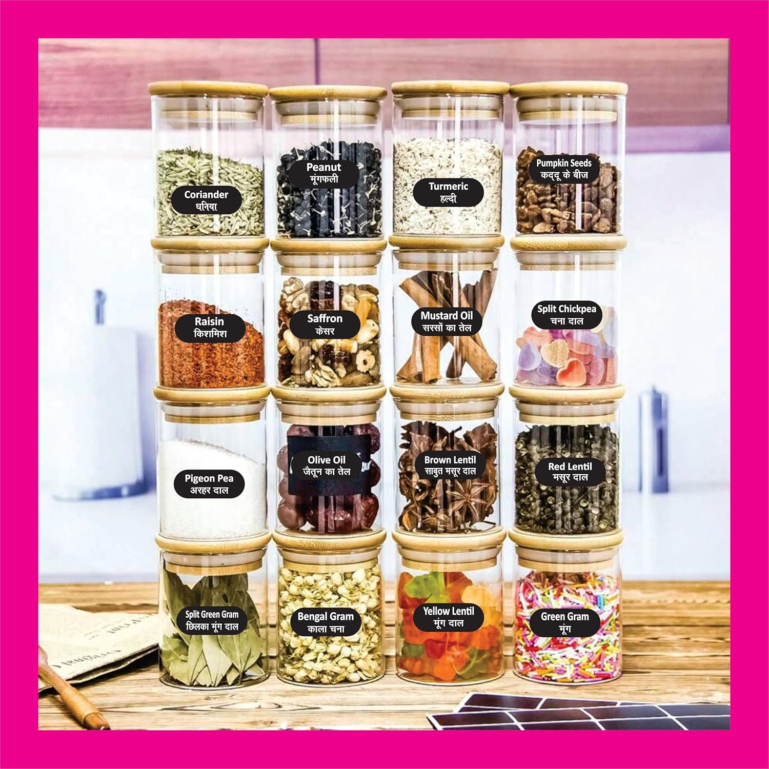 Kitchen Spice Sugar Tea Box Water Proof Sticker – Pantry Organization Labels for Jars, Containers & Storage Boxes 165 Sticker