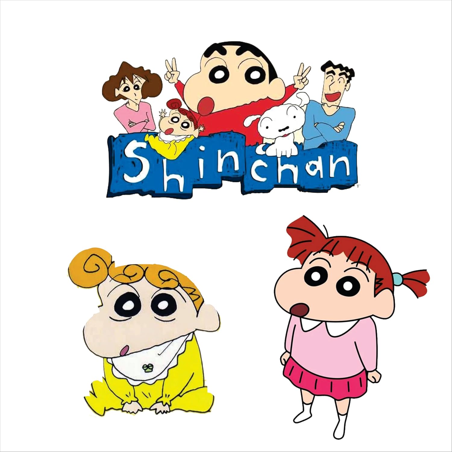 Shinchan Anime Character Cake Toppers 6 pcs Set, Decorative Props with Sticks for Birthday Cakes I Happy Birthday Cake Topper Shinchan Theme Cake Toppers For Cake Decoration