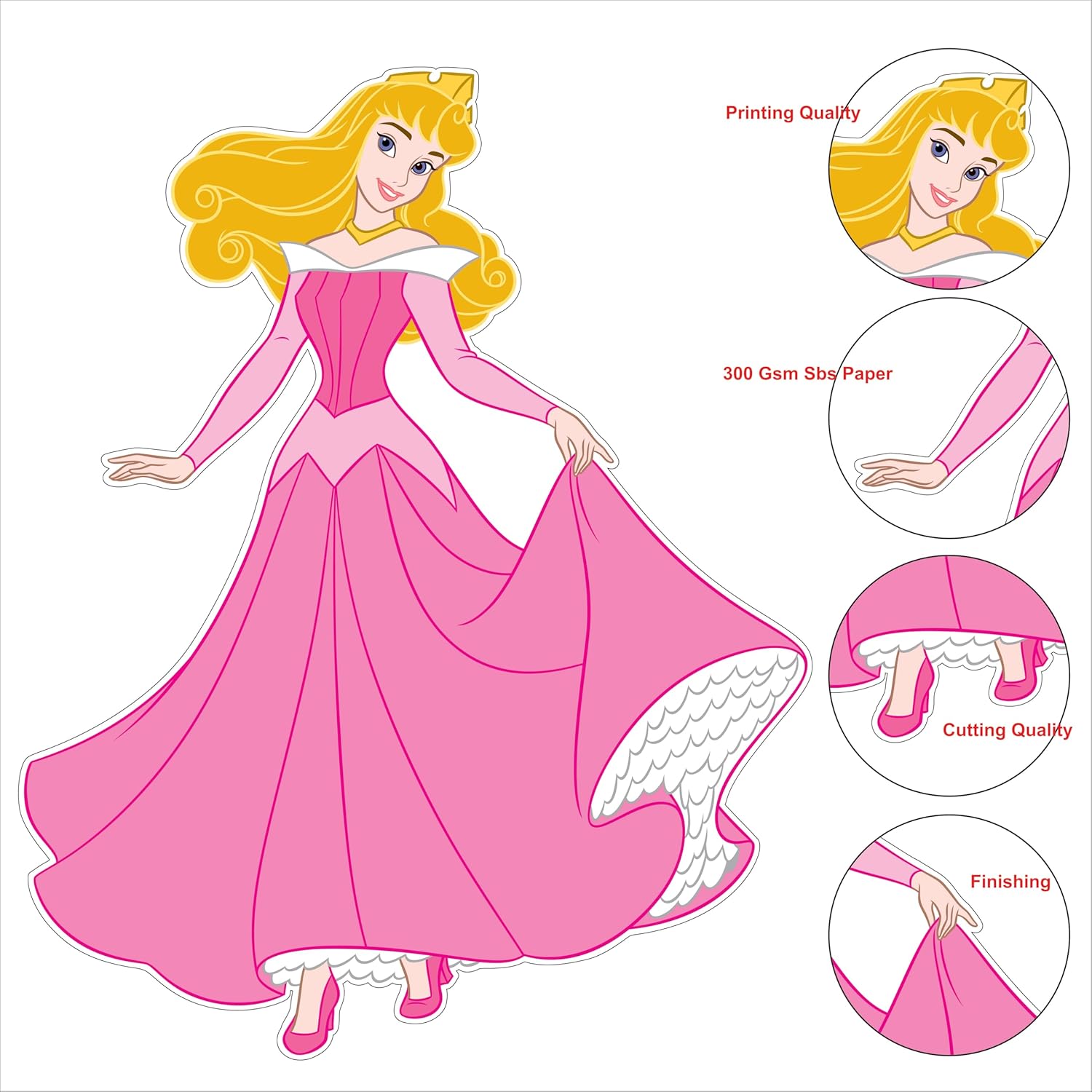Princess Theme Paper Cut-Outs 13 Pcs Set for Party Decoration, Medium Size Wall Decals, Pink and Purple Butterflies
