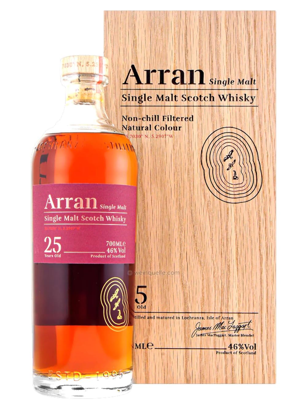 Arran 25 Years Old Single Malt Scotch Whisky 46% Vol. 0,7l in Holzkiste