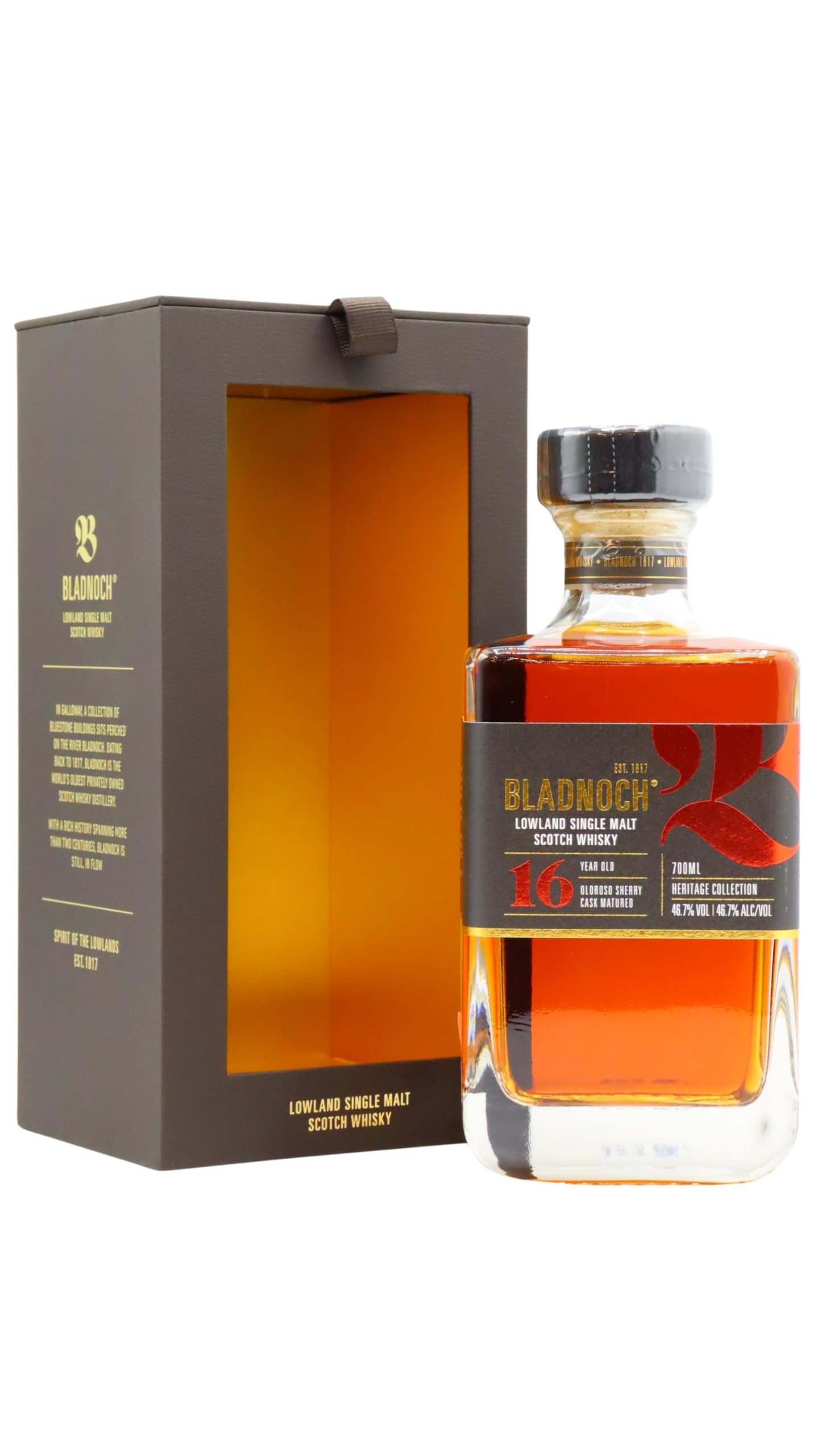 Bladnoch 16 Years Old Lowland Single Malt Oloroso Sherry Cask 46,7% Vol. 0,7l en boîte cadeau