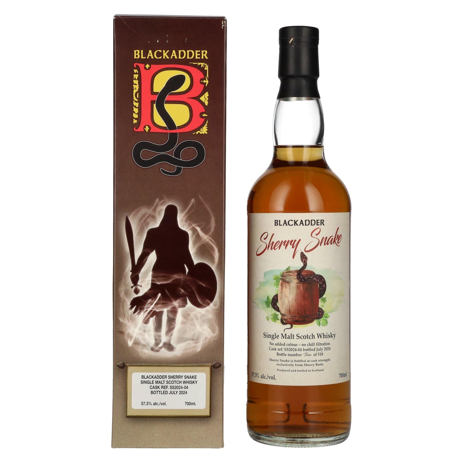 Blackadder SHERRY SNAKE Single Malt Scotch Whisky 57,3% Vol. 0,7l en boîte cadeau