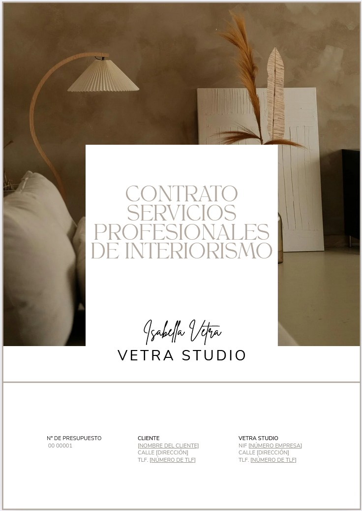 Contrato de Interiorismo · Plantilla Editable en Canva