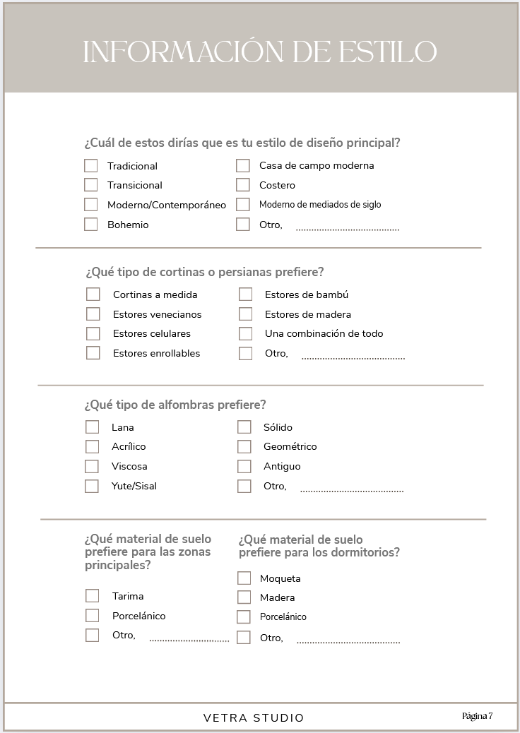 Cuestionario para el Cliente · Plantilla Editable en Canva