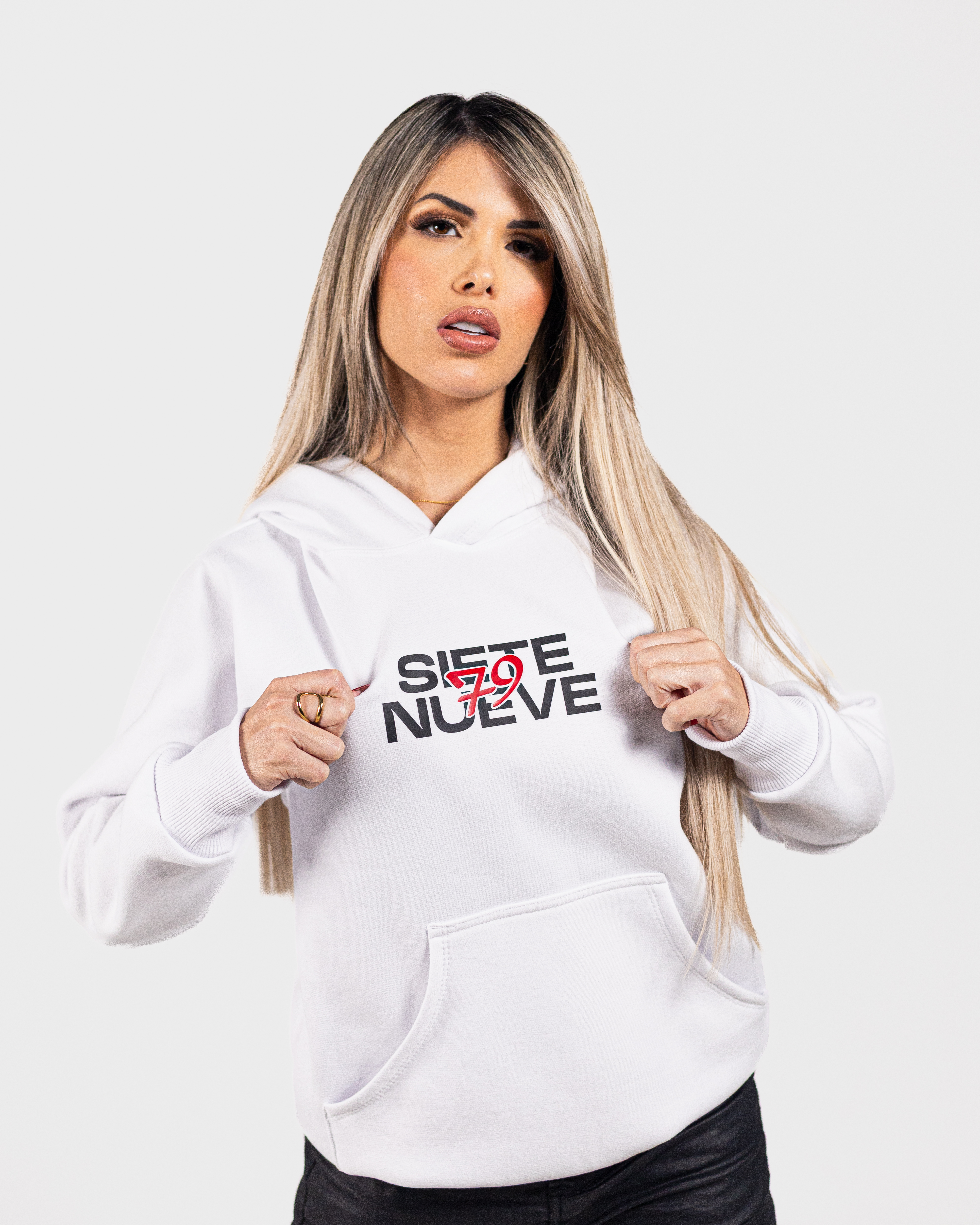 Hoodie Siete Nueve - Blanca