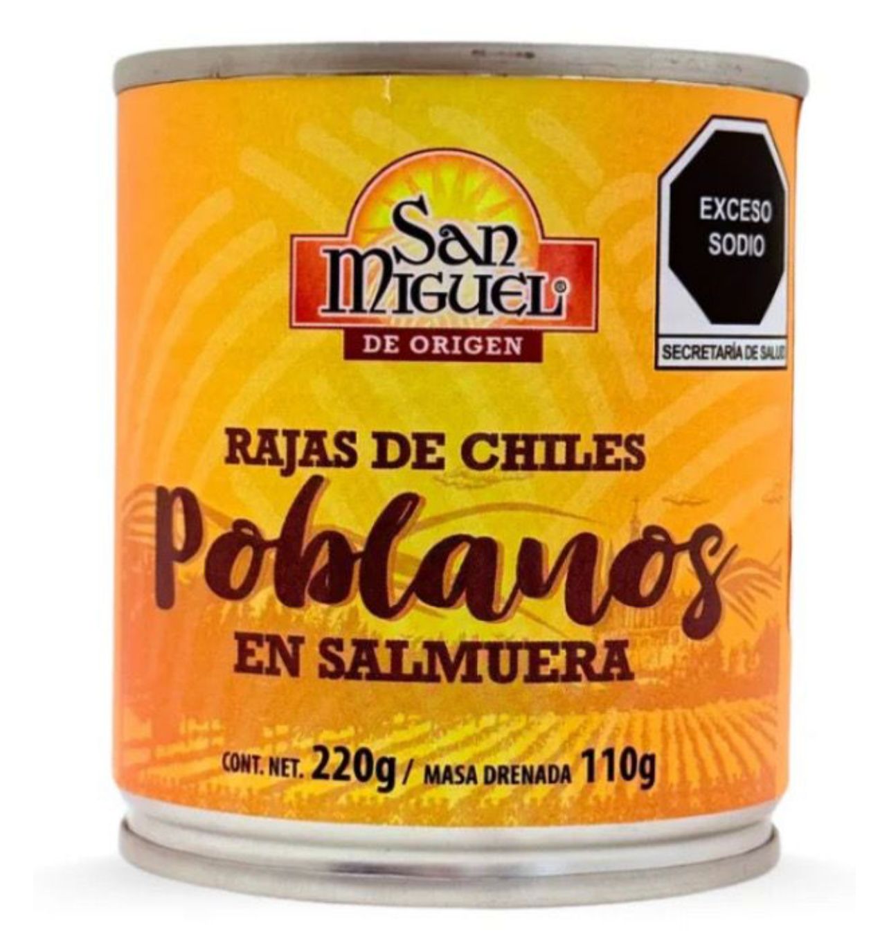 Rajas de chiles poblanos en salmuera